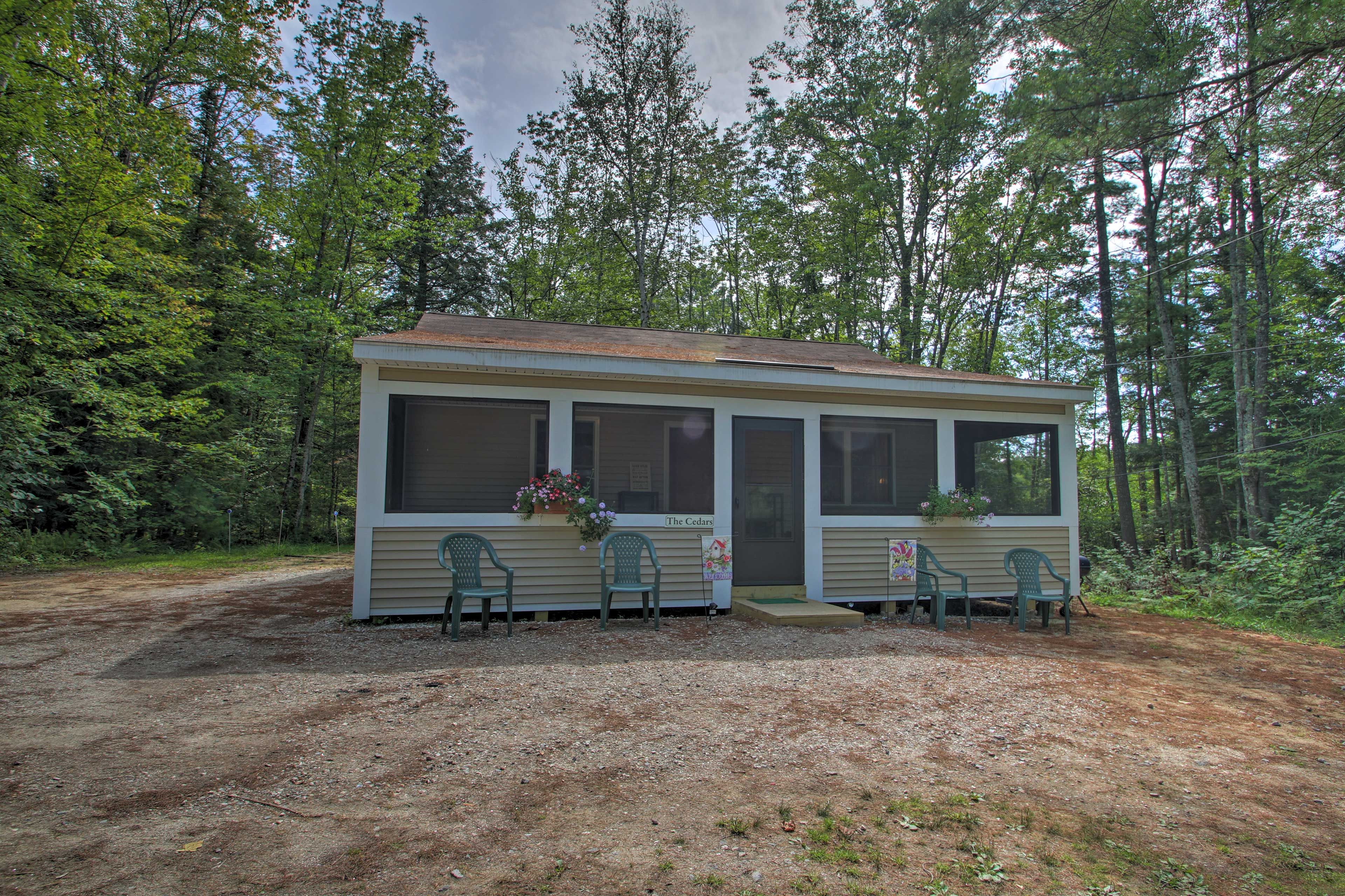 Call this cozy cabin your home base for exploring Maine's lakes and trails.