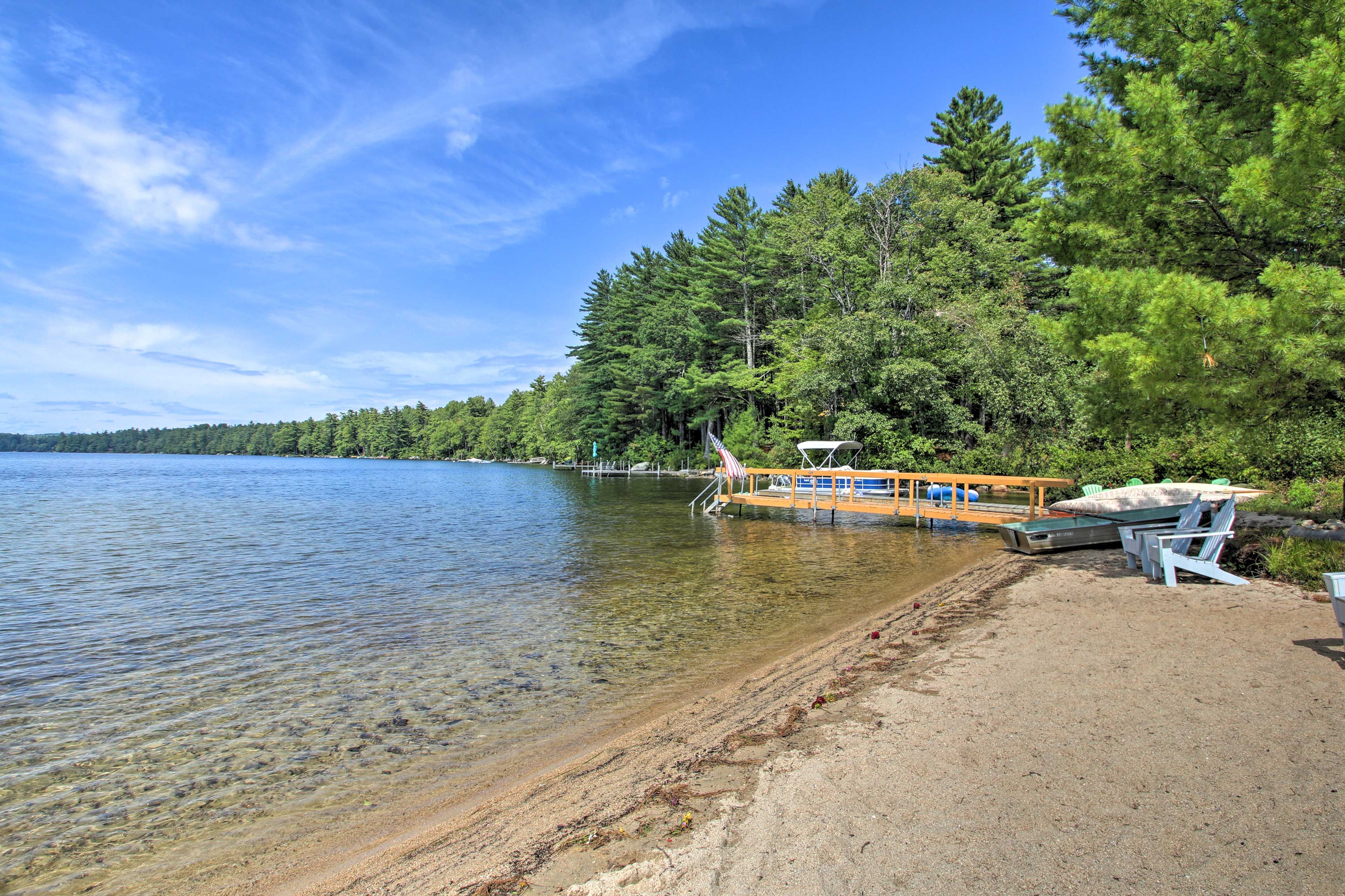 Cool off with a swim in the clear waters.
