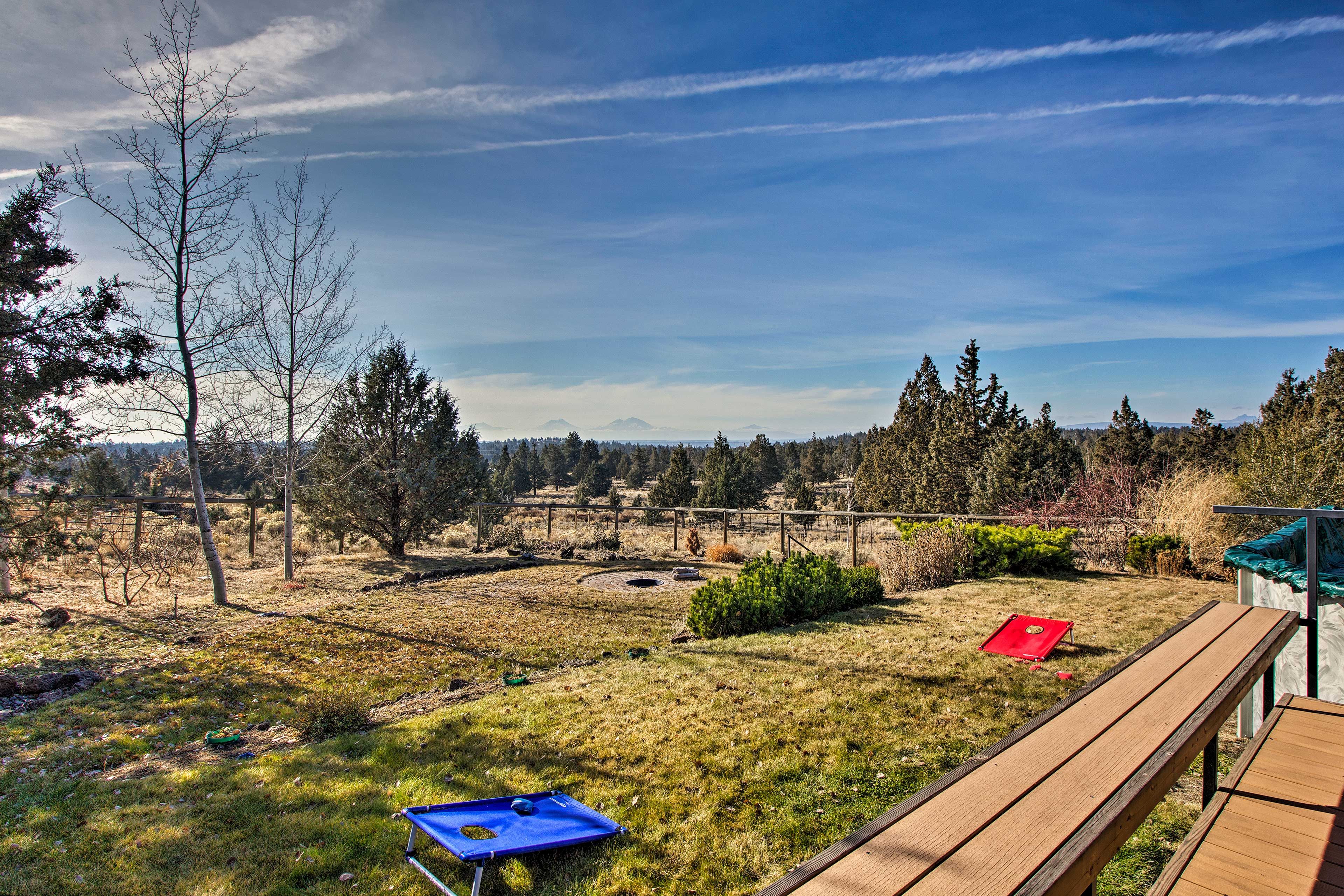 Soak up the sunshine from the home's back deck.