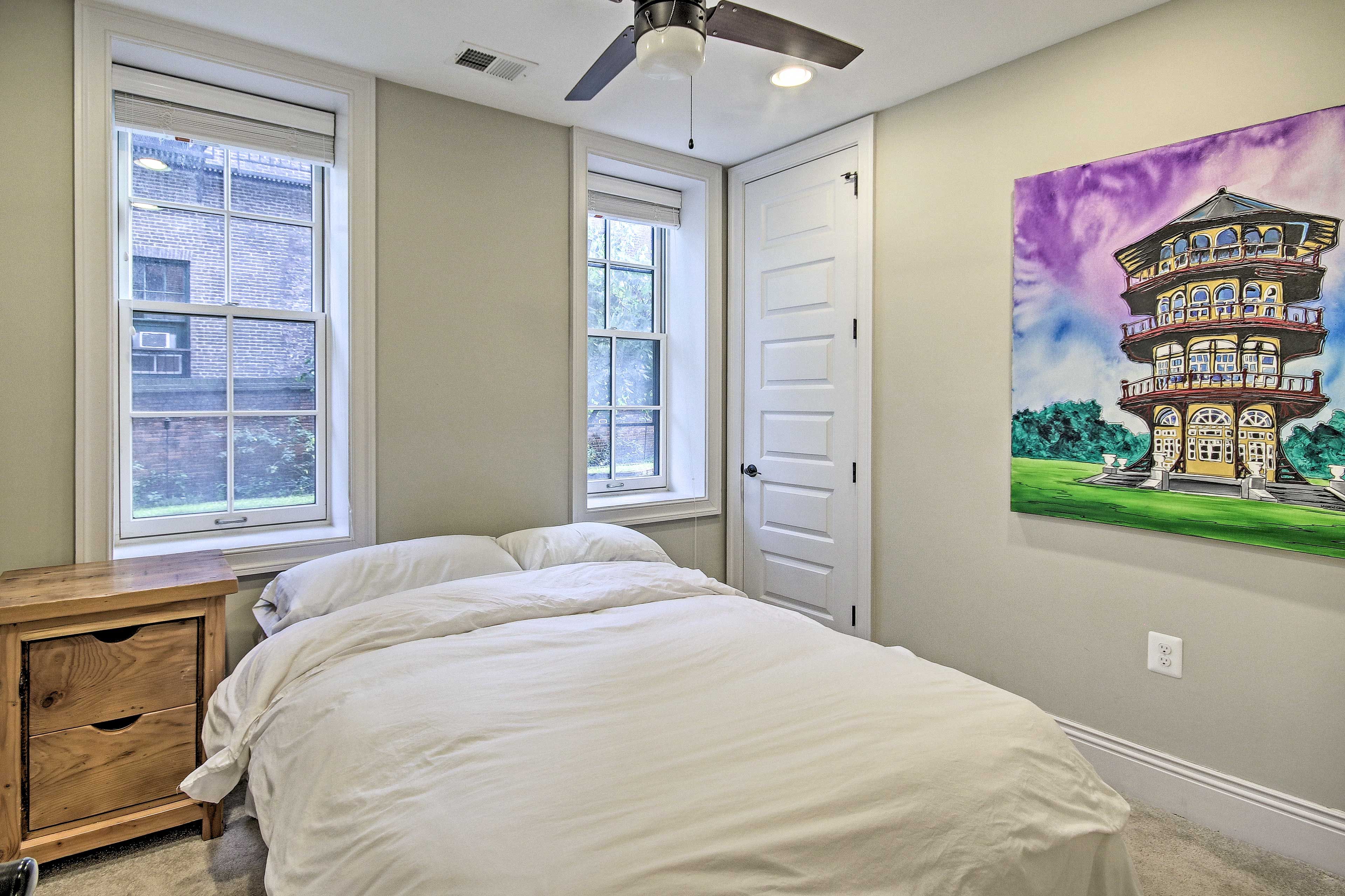 Come bedtime, retire to one of 2 bedrooms.
