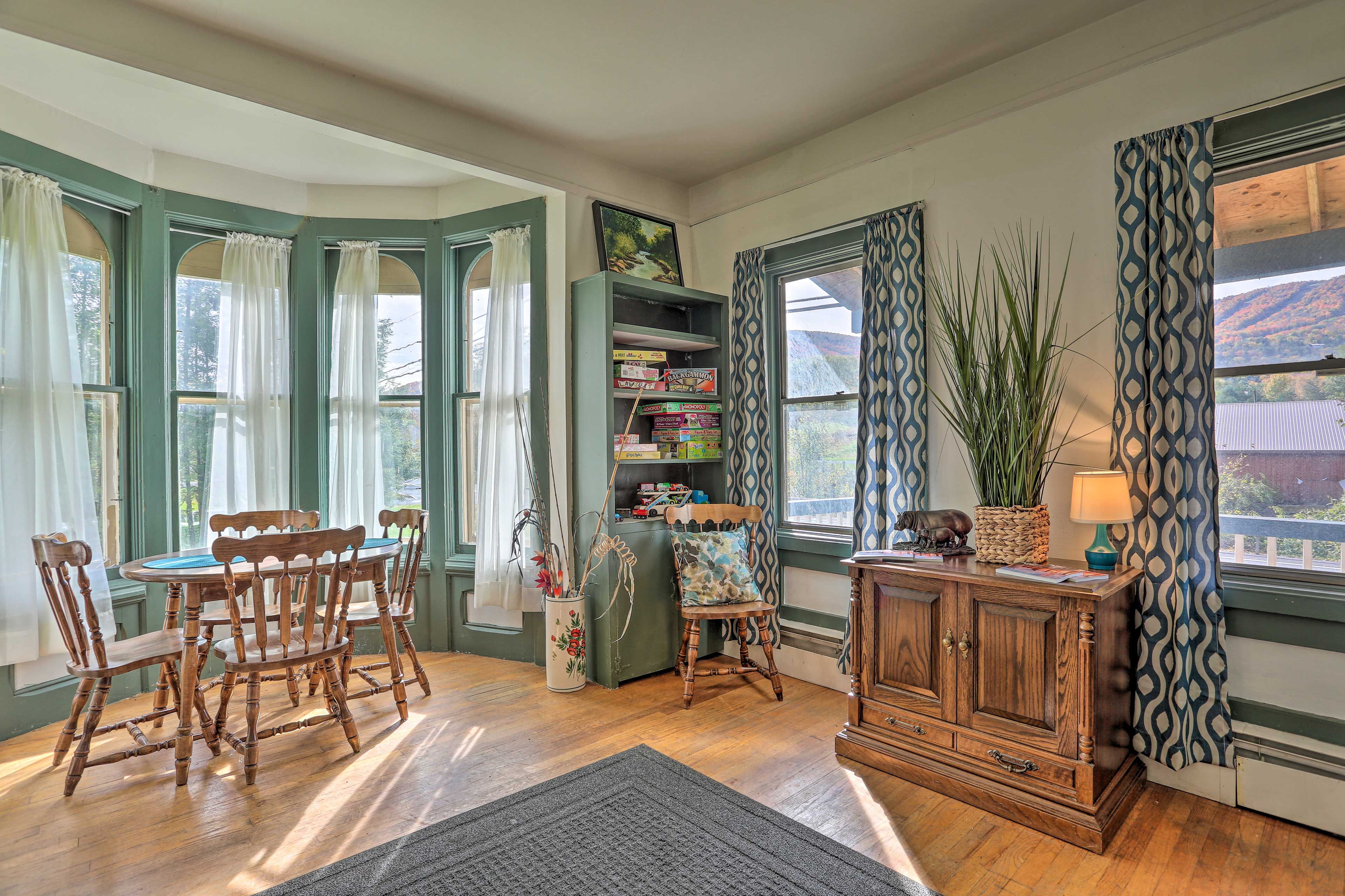 Admire the stunning mountain vistas from the living room.