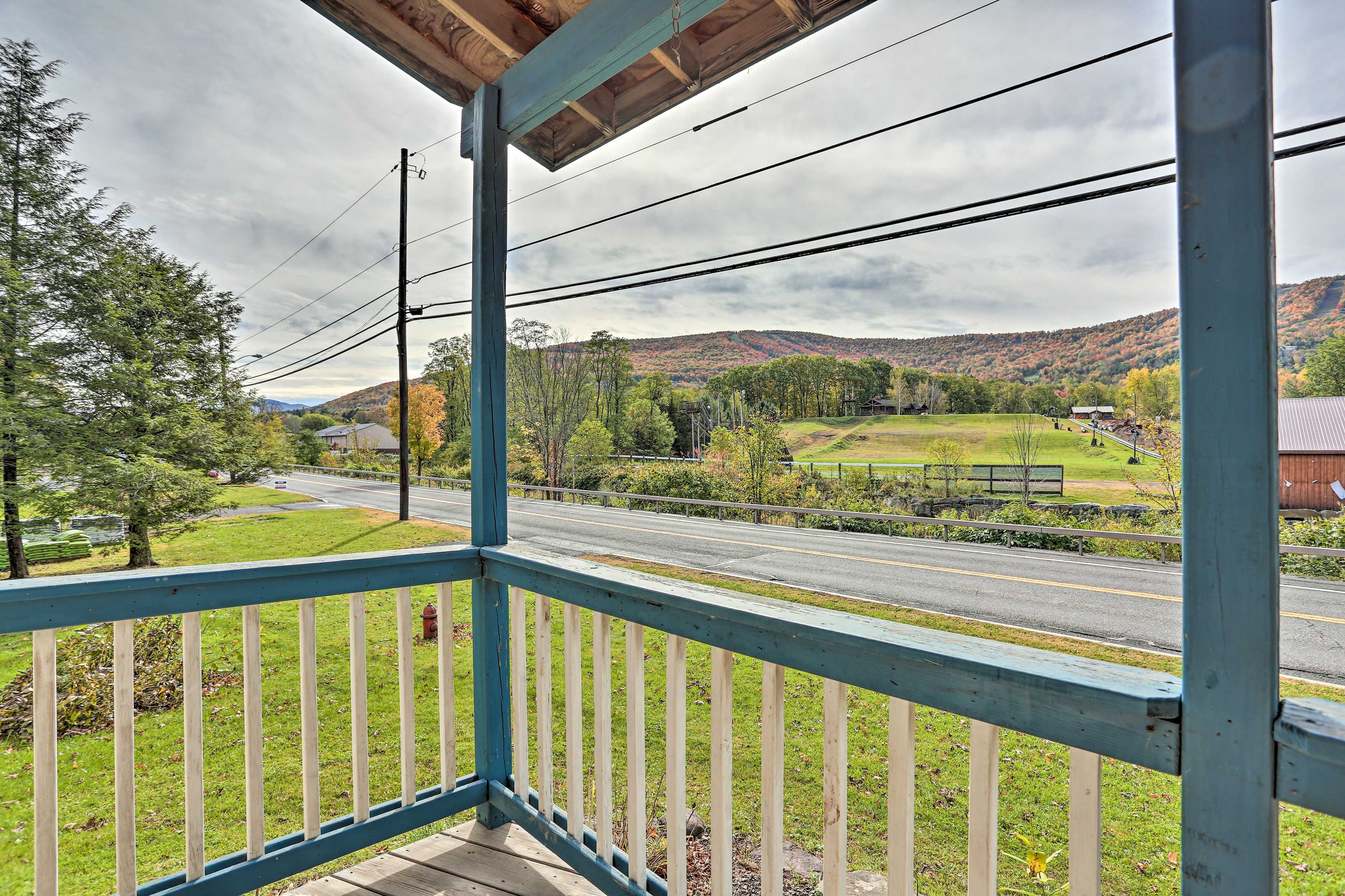 View the ski slopes of Windham Mountain from the front porch!