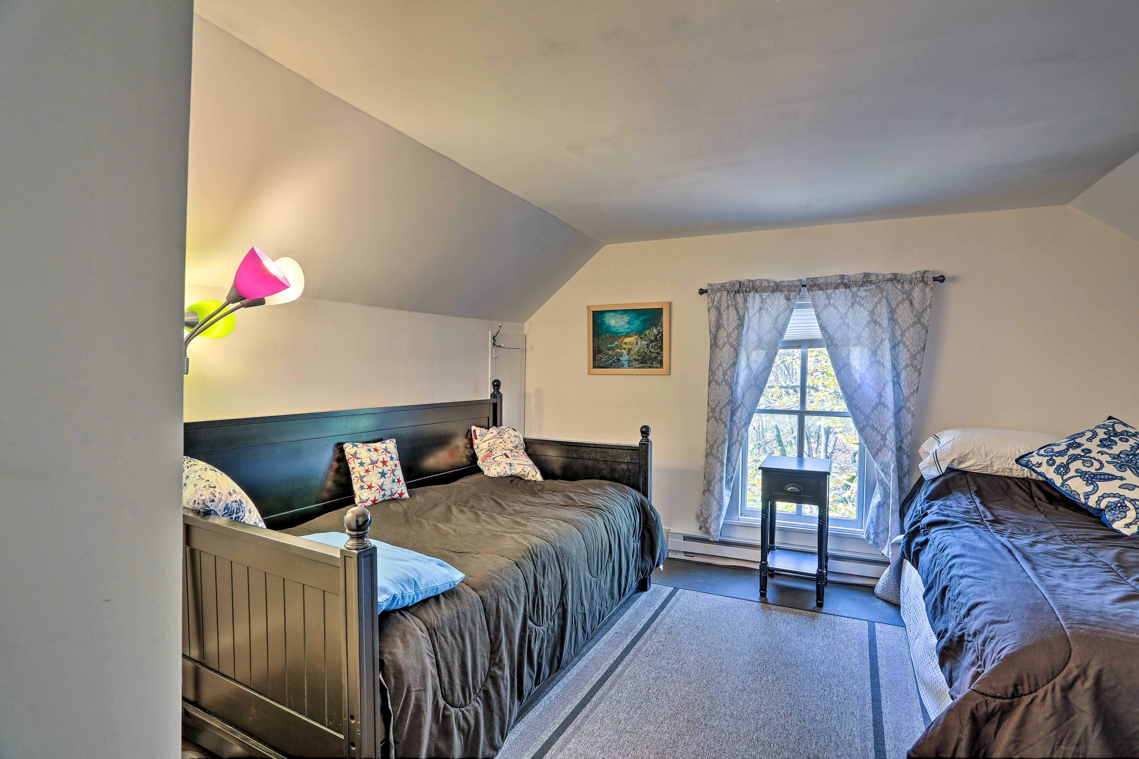 Wake up to sunlight and forest views.
