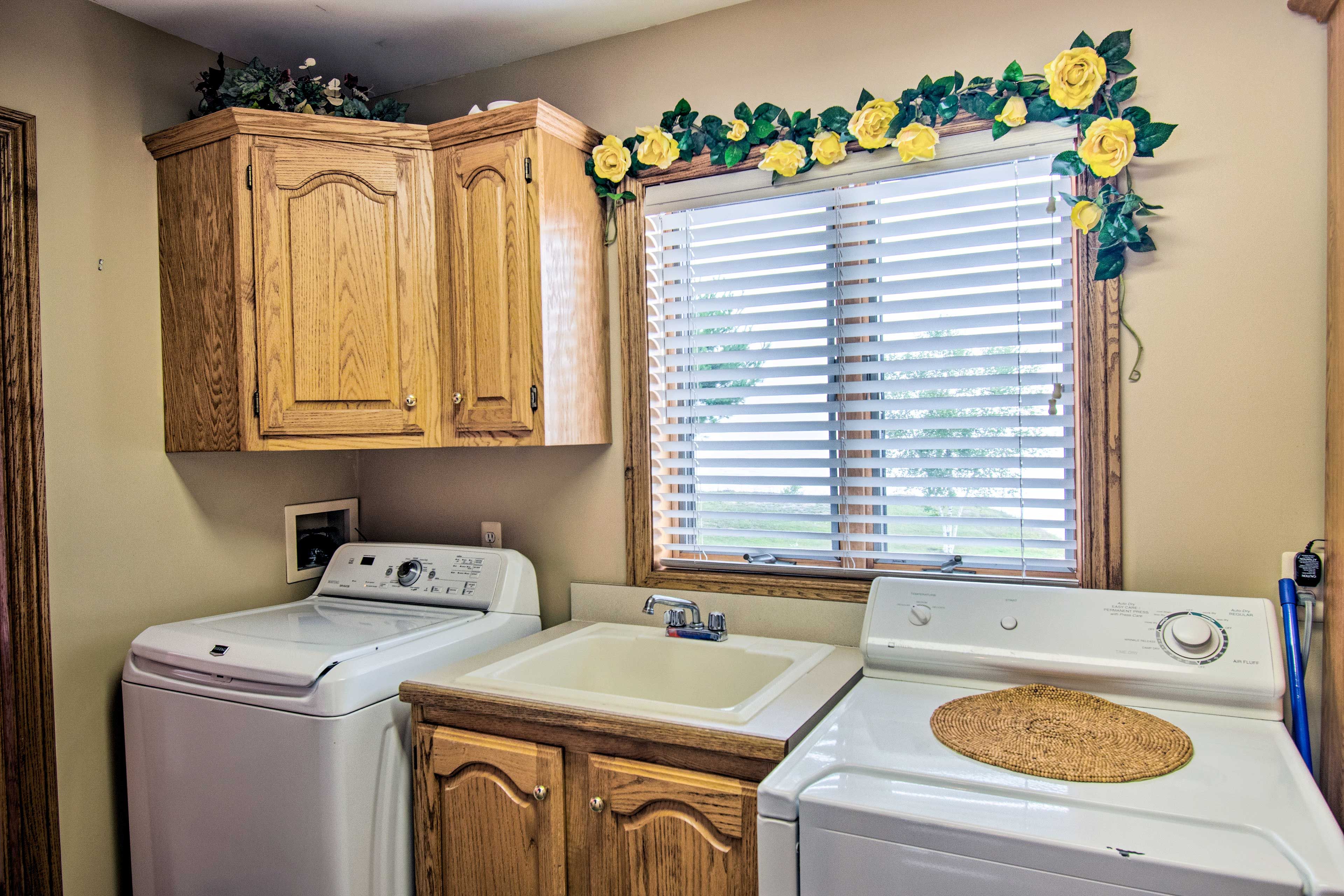 Throw in a load of laundry during your stay.
