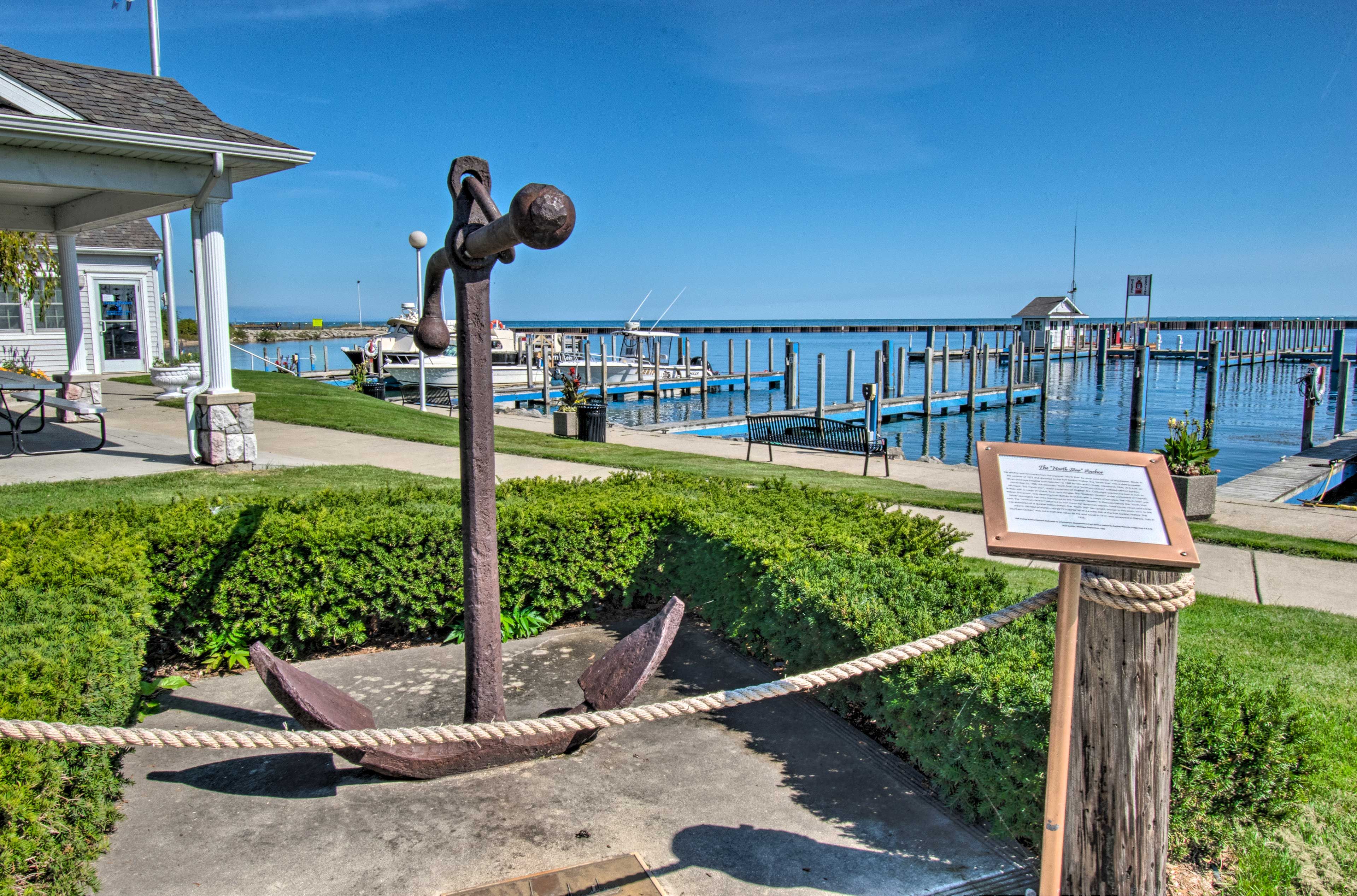 Head over to the harbor on a sunny day.