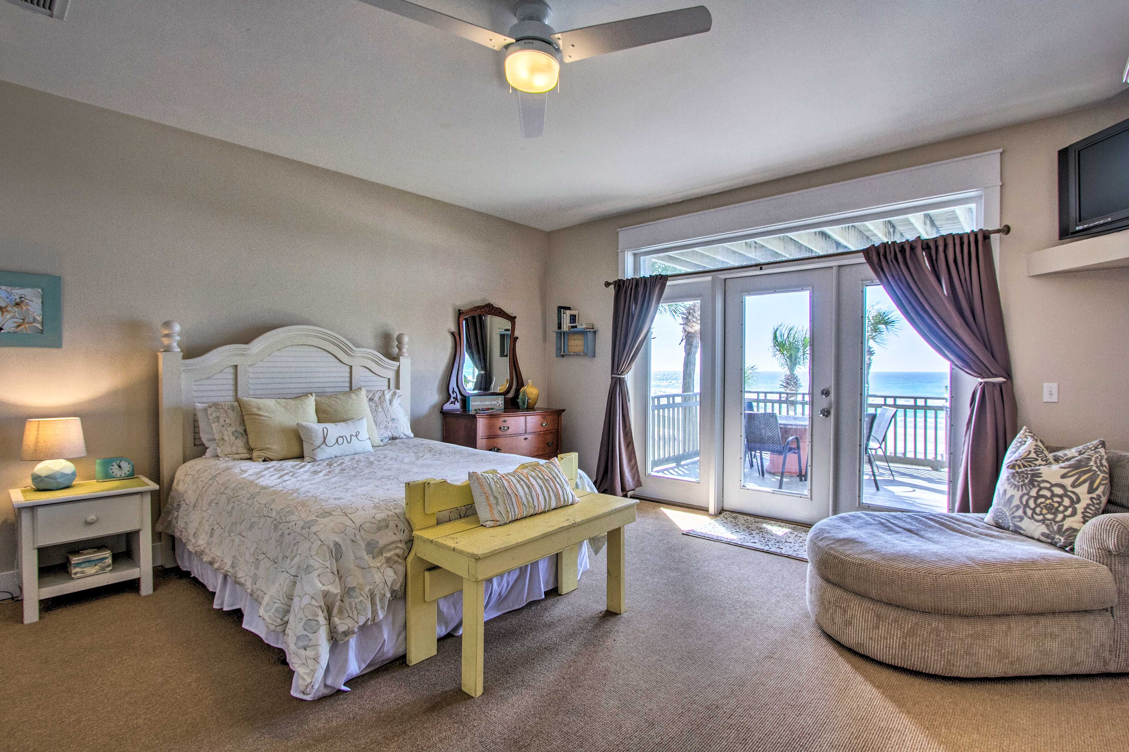 This bedroom features a queen bed.