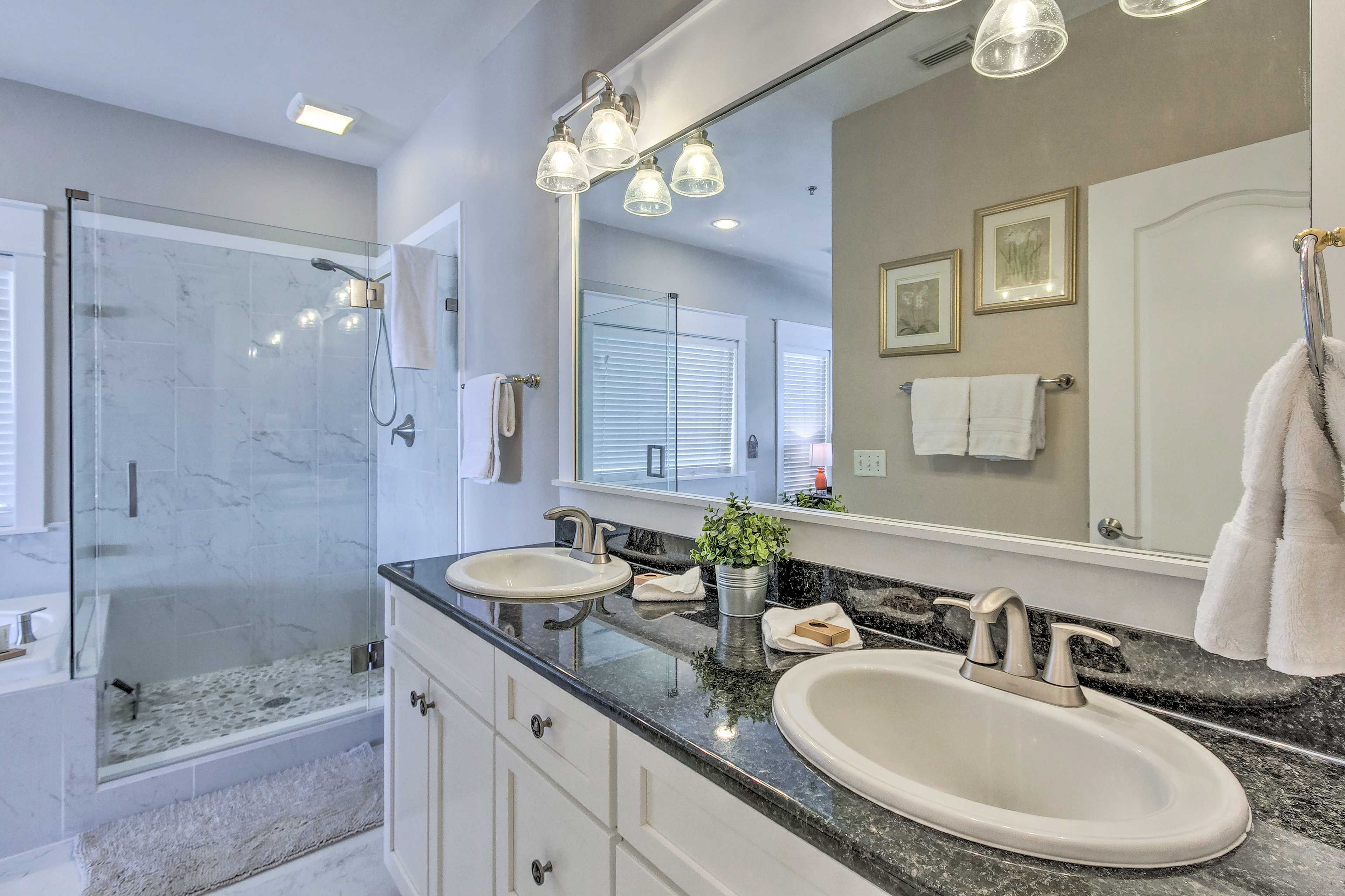 The large vanity makes it easy to get ready each morning.