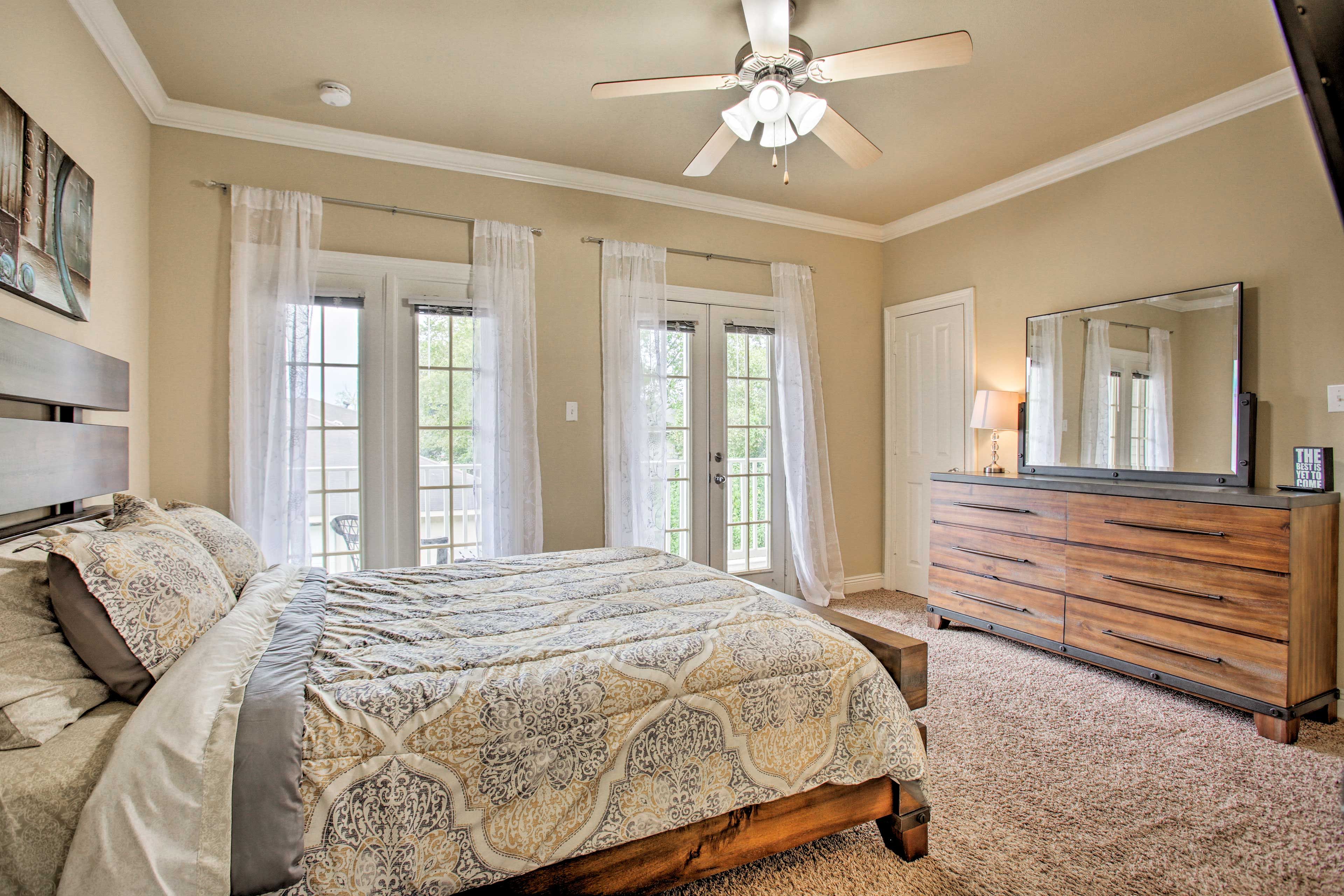 Bedroom 1 boasts a queen bed.