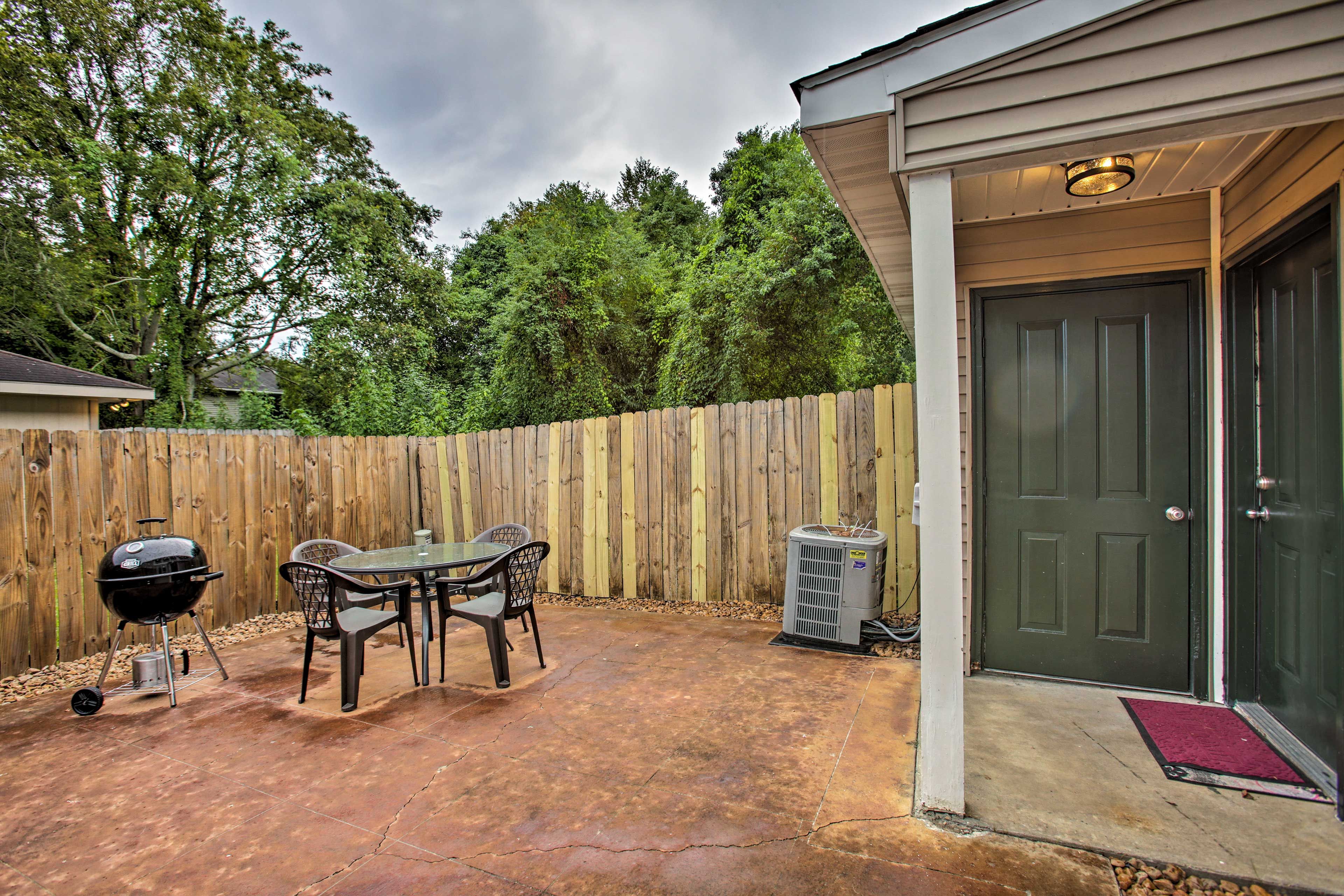 The townhome features central A/C.