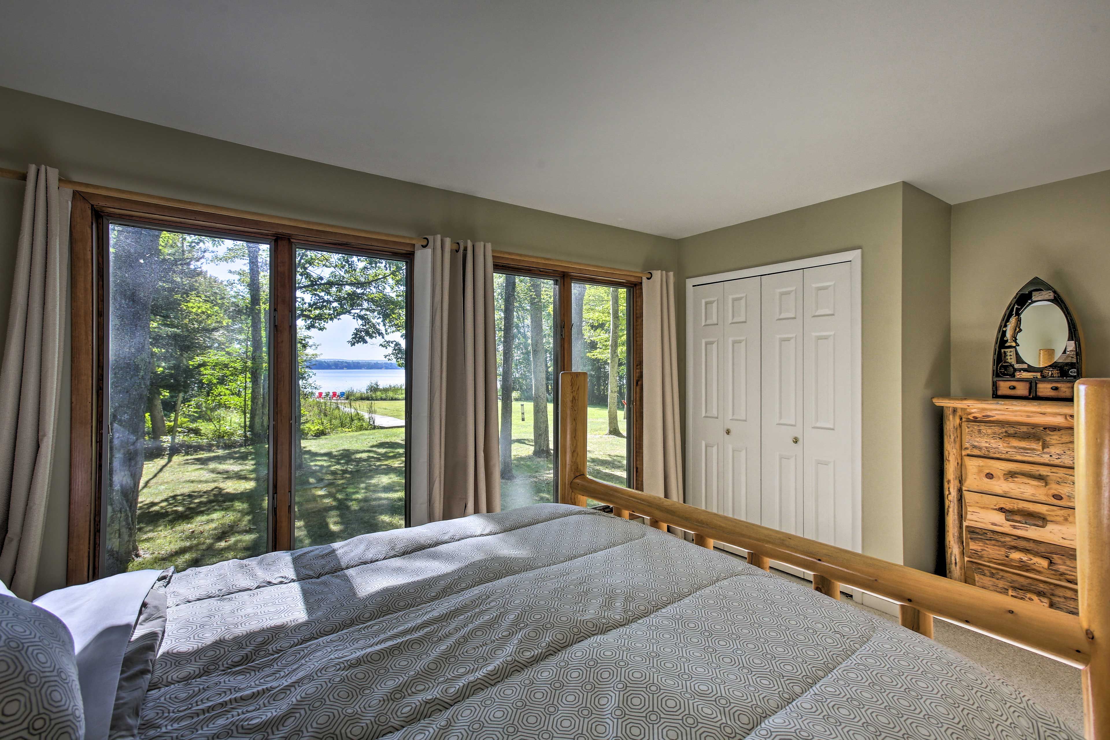 Wake up to waterfront views each morning.