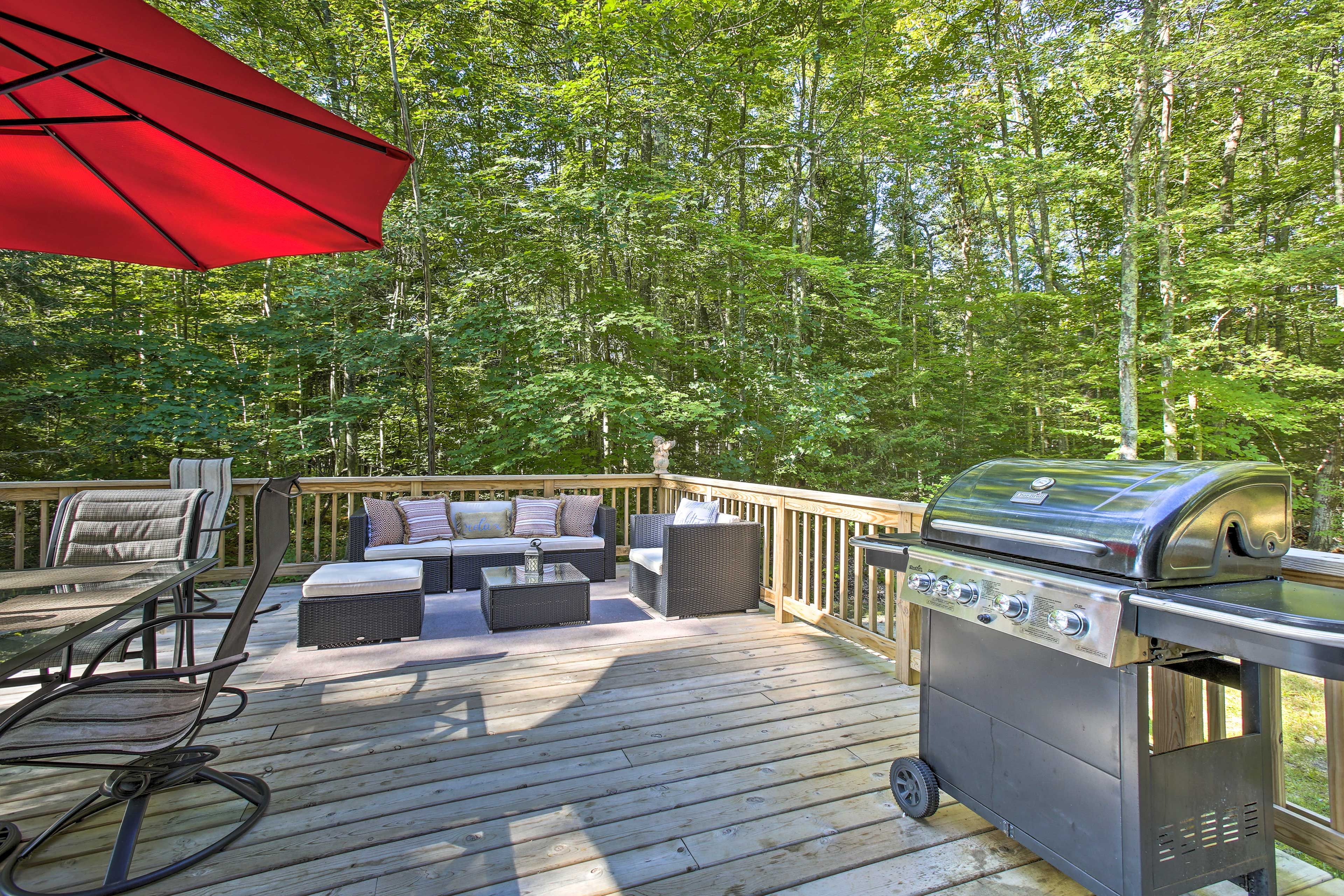 Head out onto the deck for a BBQ with friends.