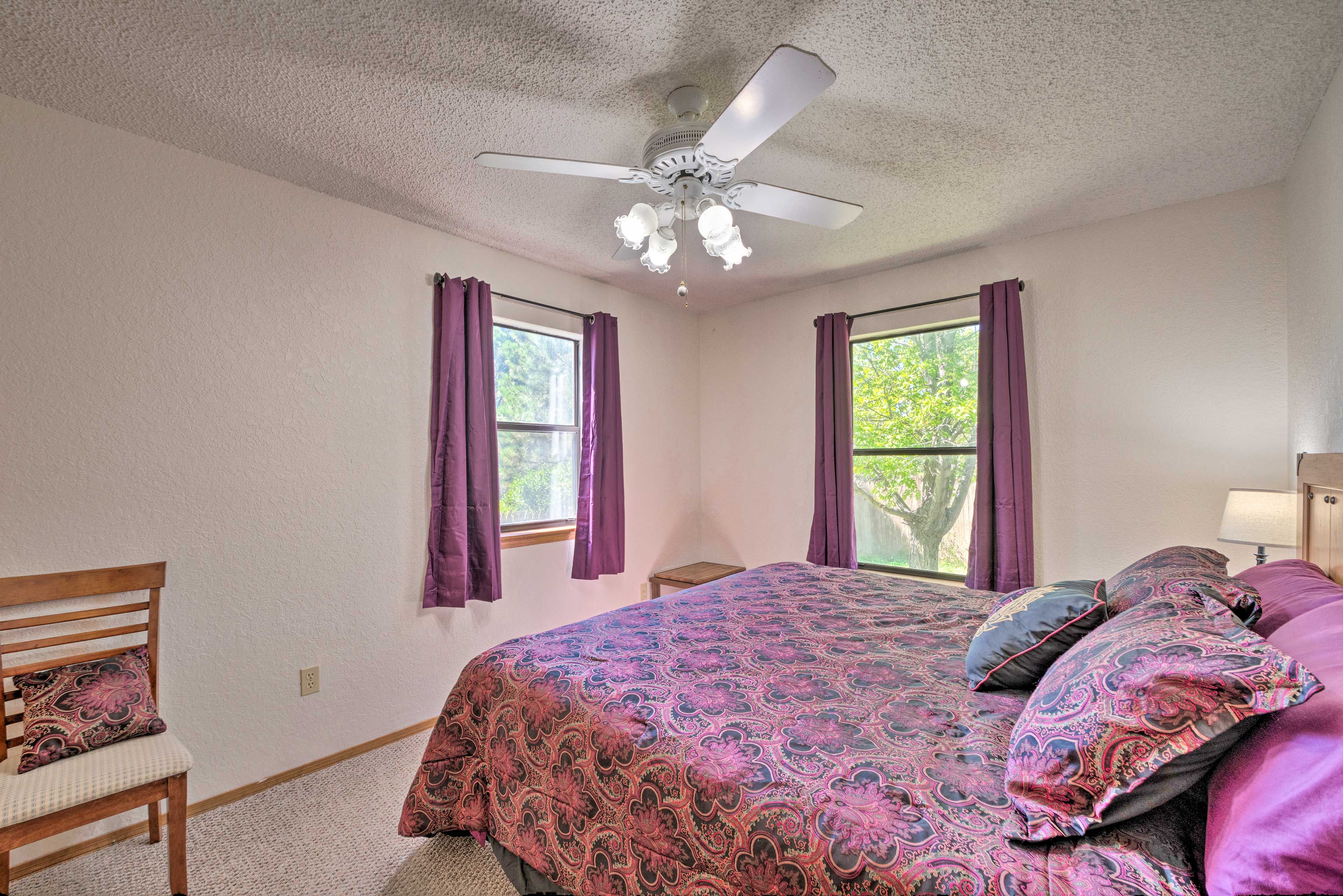 Sleep soundly in this king bed.