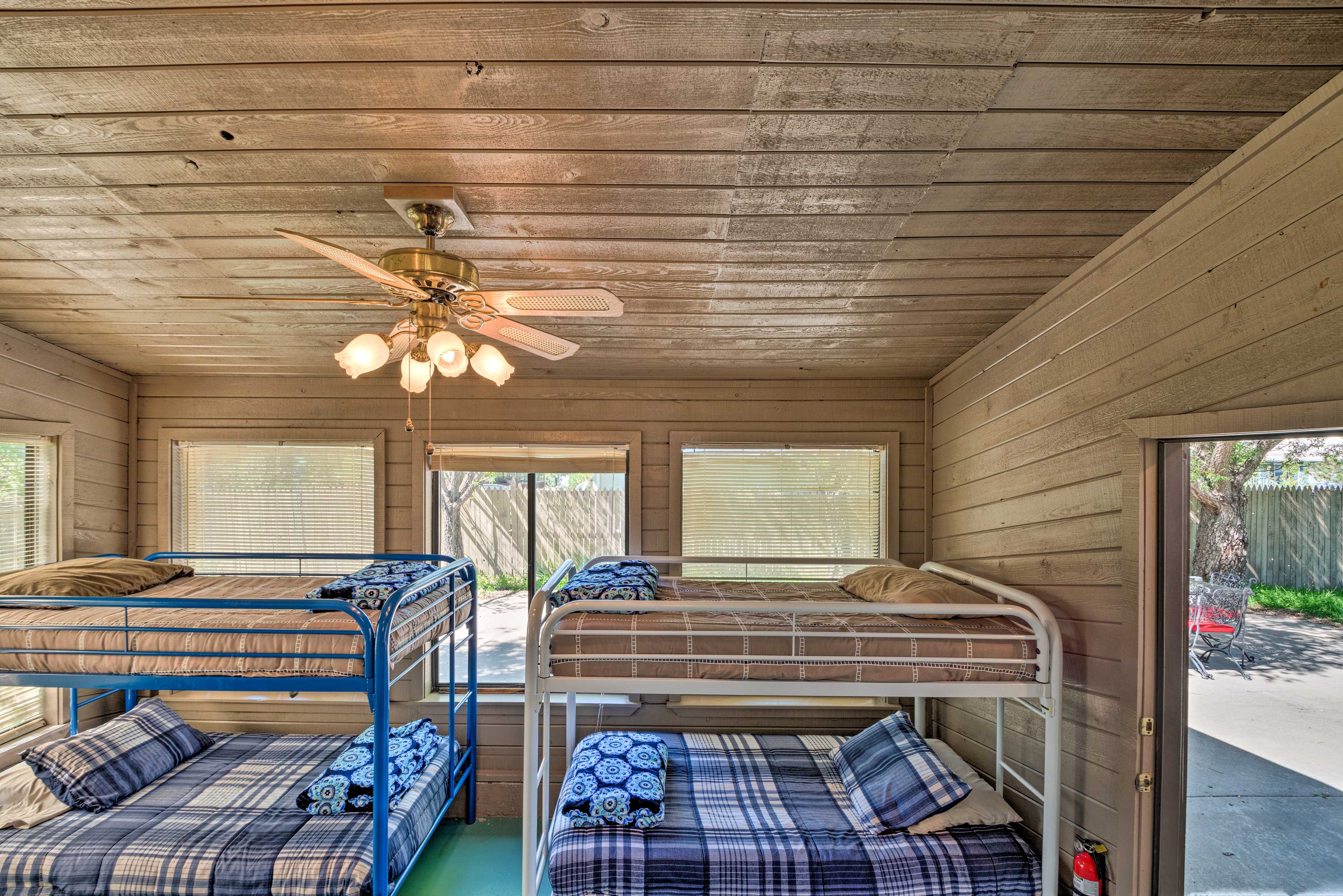 This bonus room has 2 bunk beds in it!