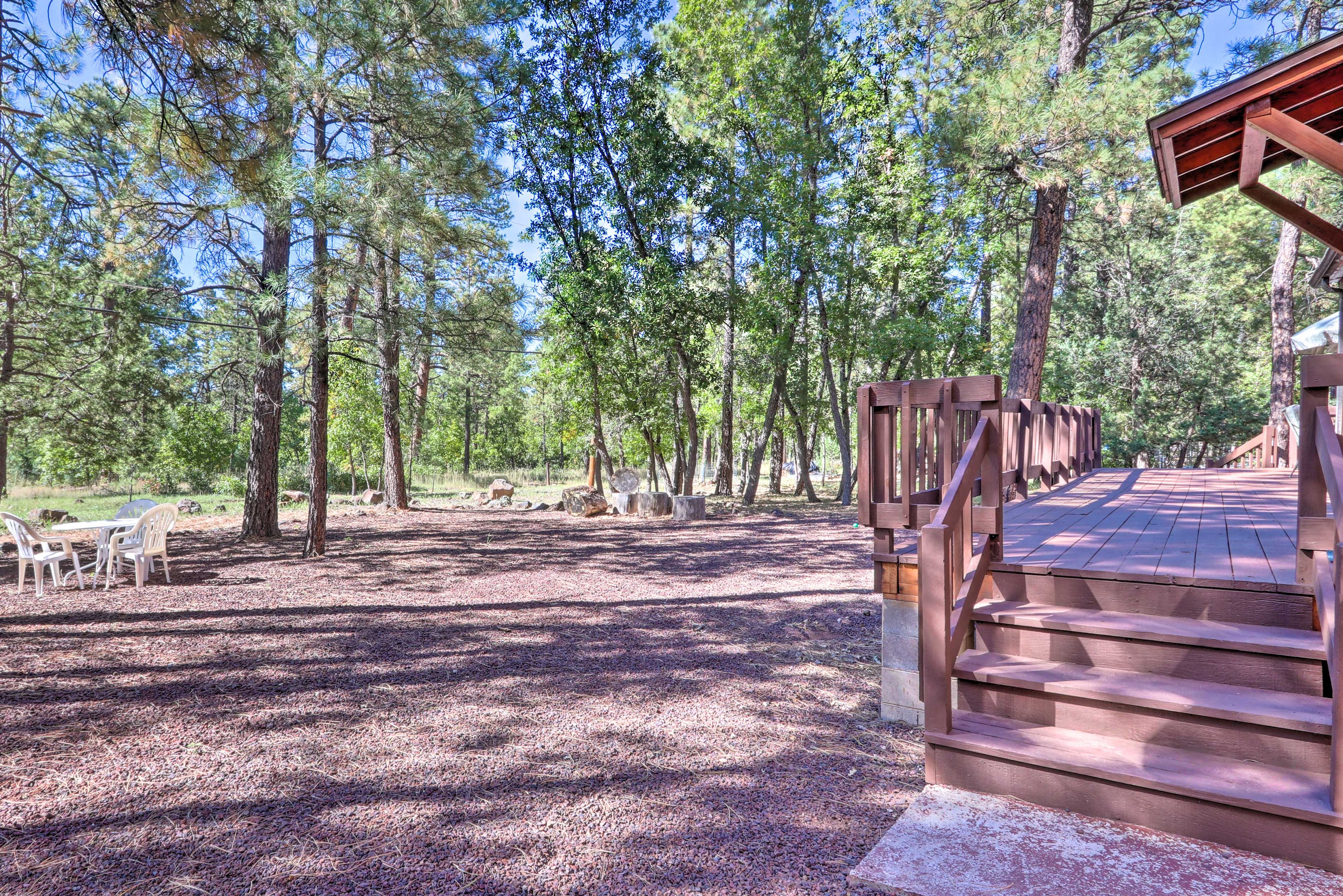 You'll love the privacy thanks to the towering pines!