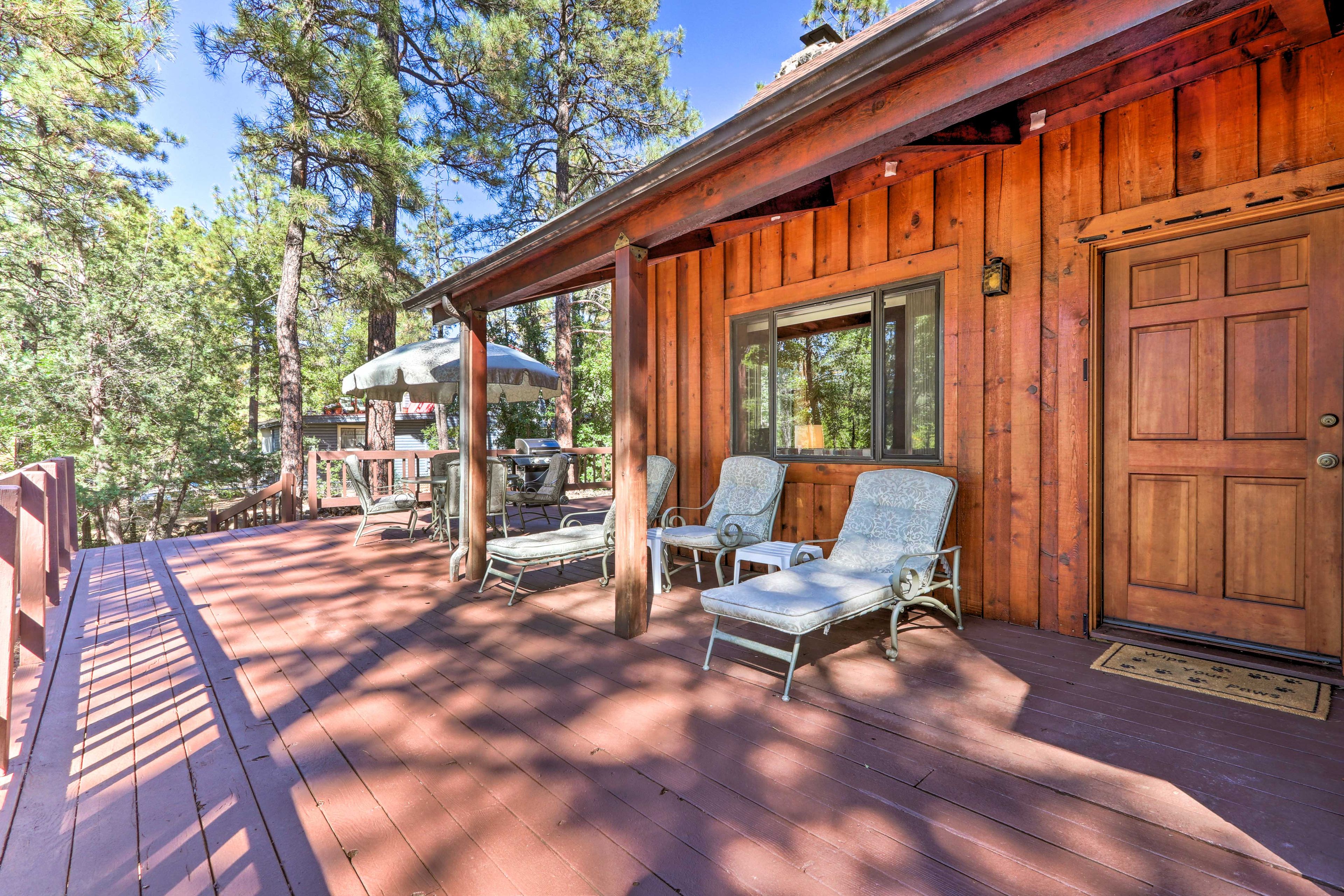 In between adventures, soak up the sunshine on the spacious deck.