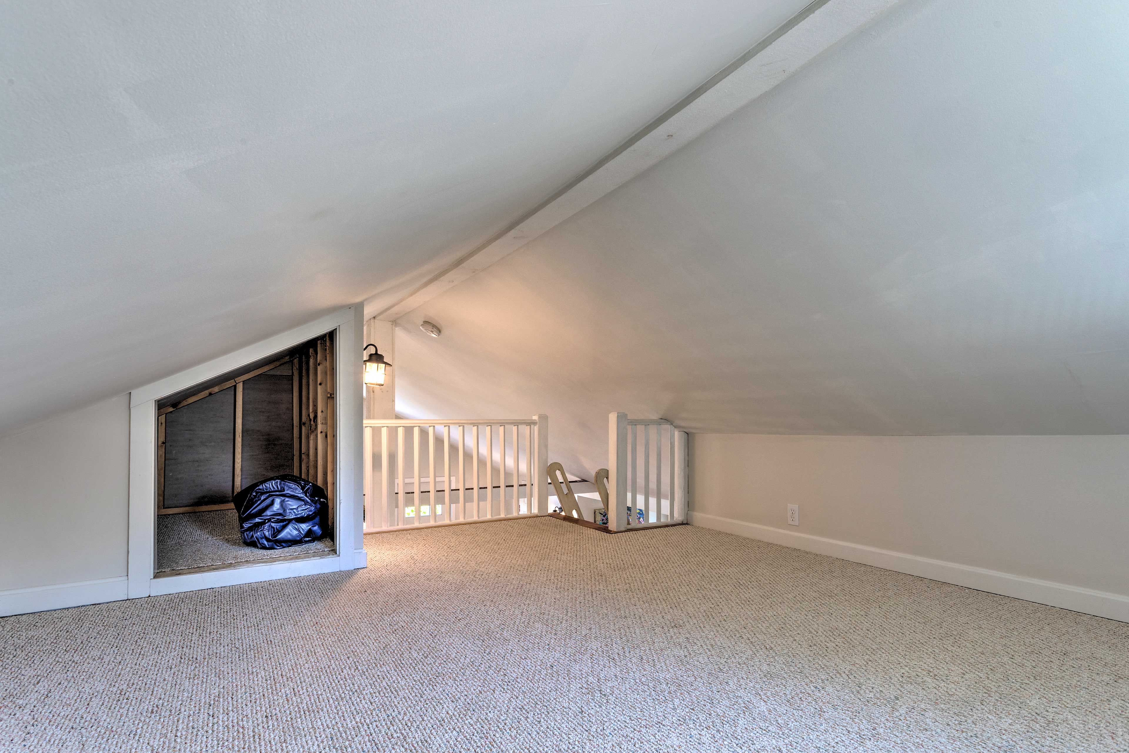 The upstairs loft is incredibly spacious.