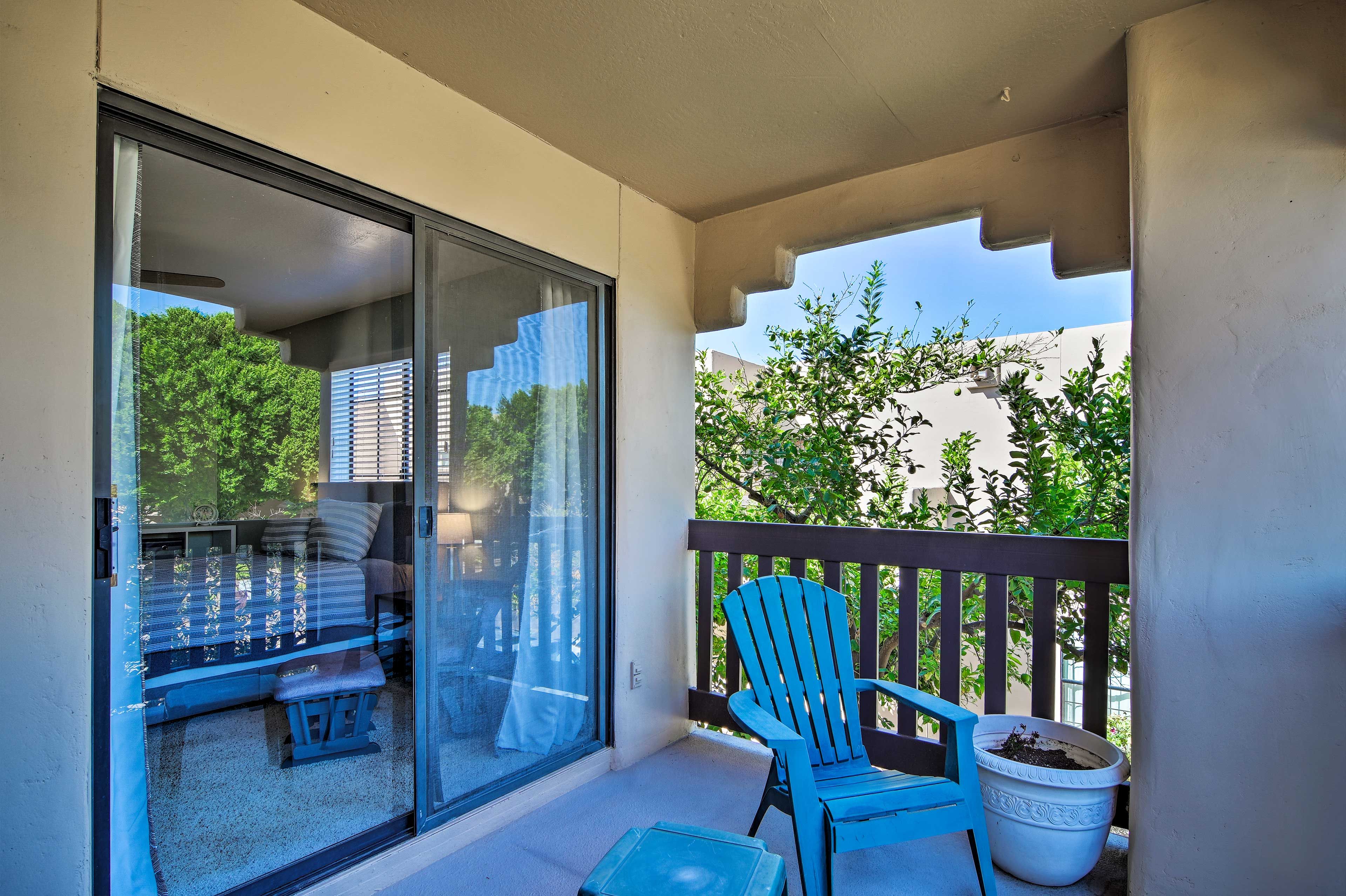 This bedroom offers a private balcony.