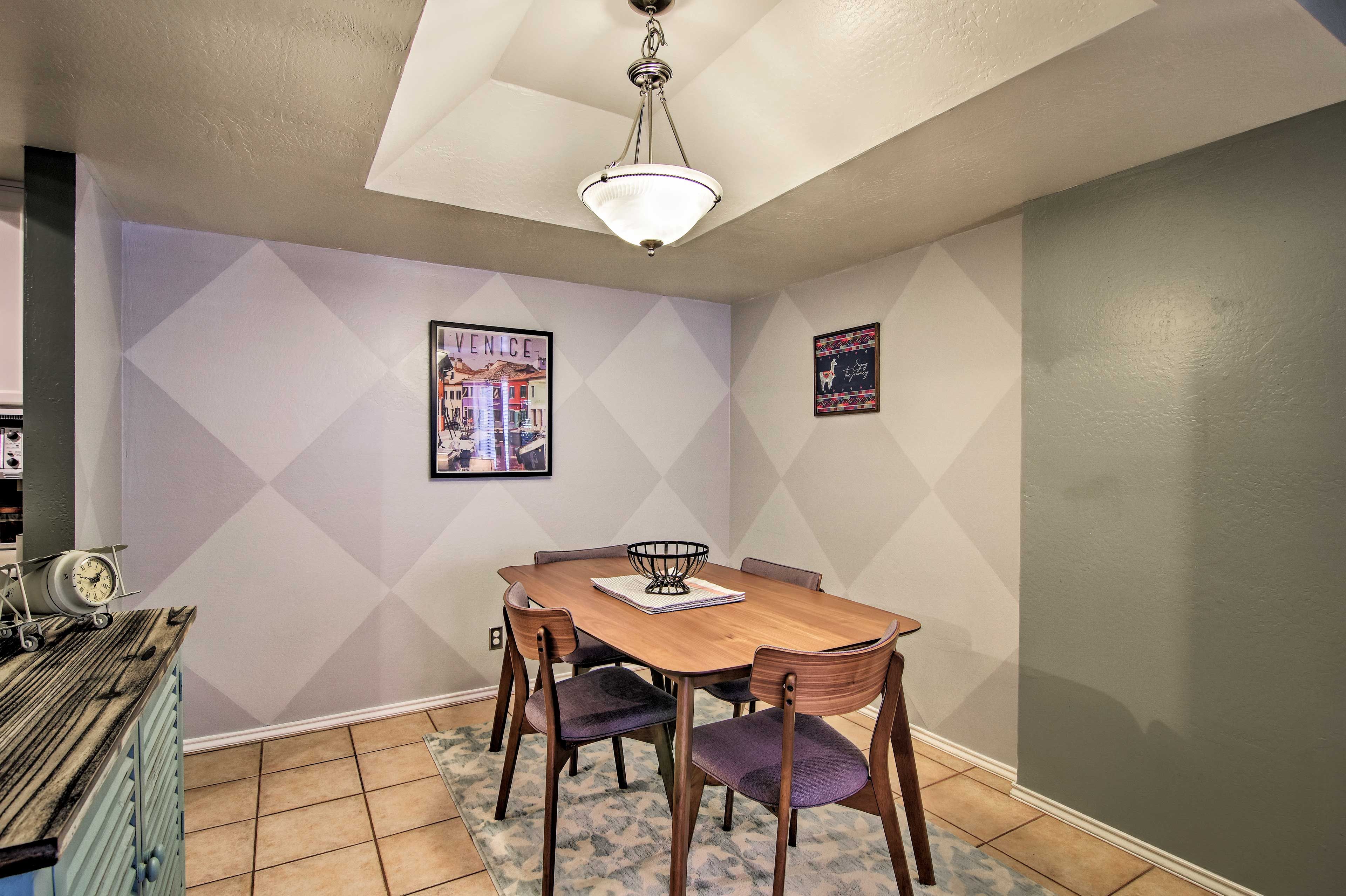 Gather around the dining table for a memorable meal.