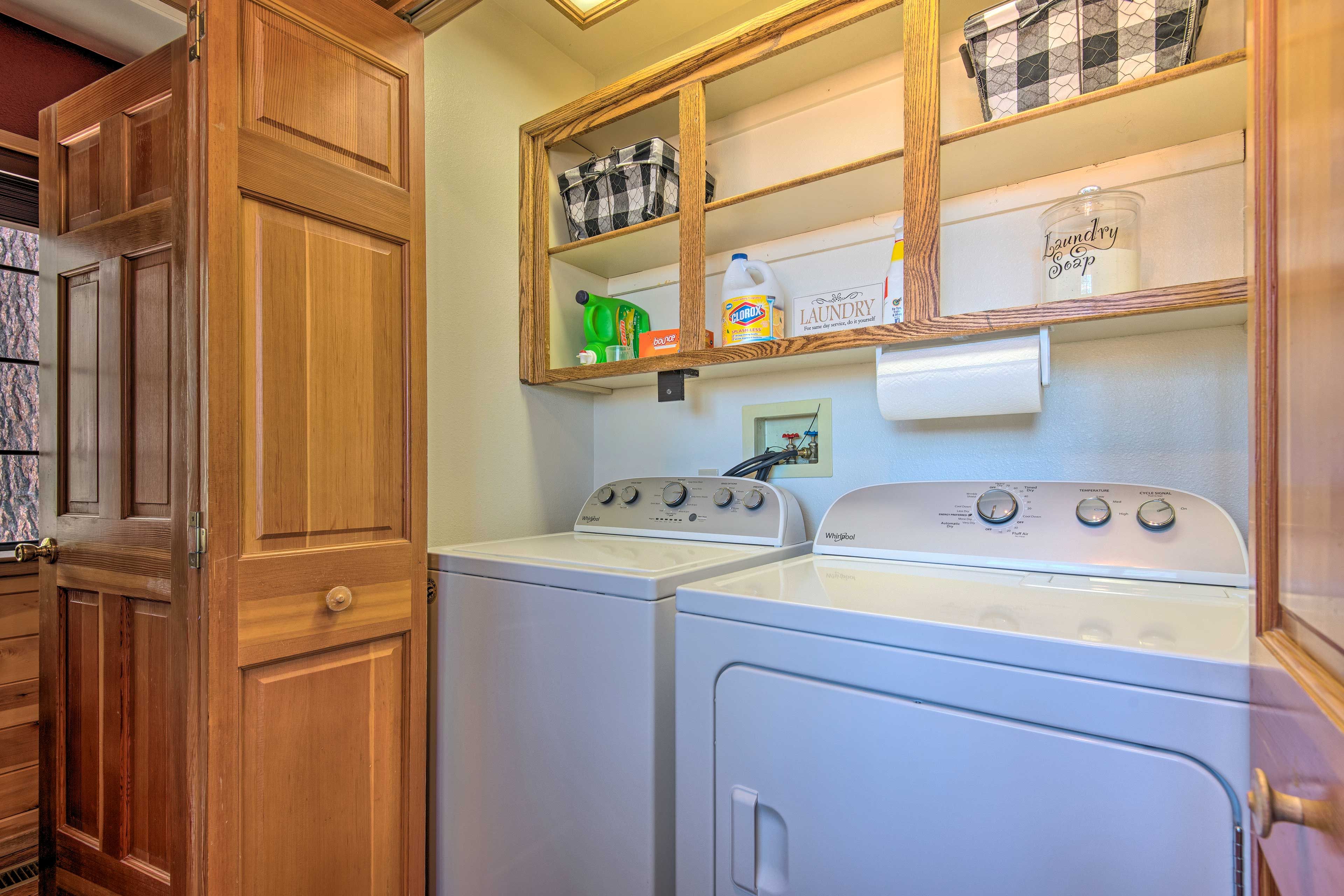 Keep your outdoor gear fresh thanks to the washer and dryer!