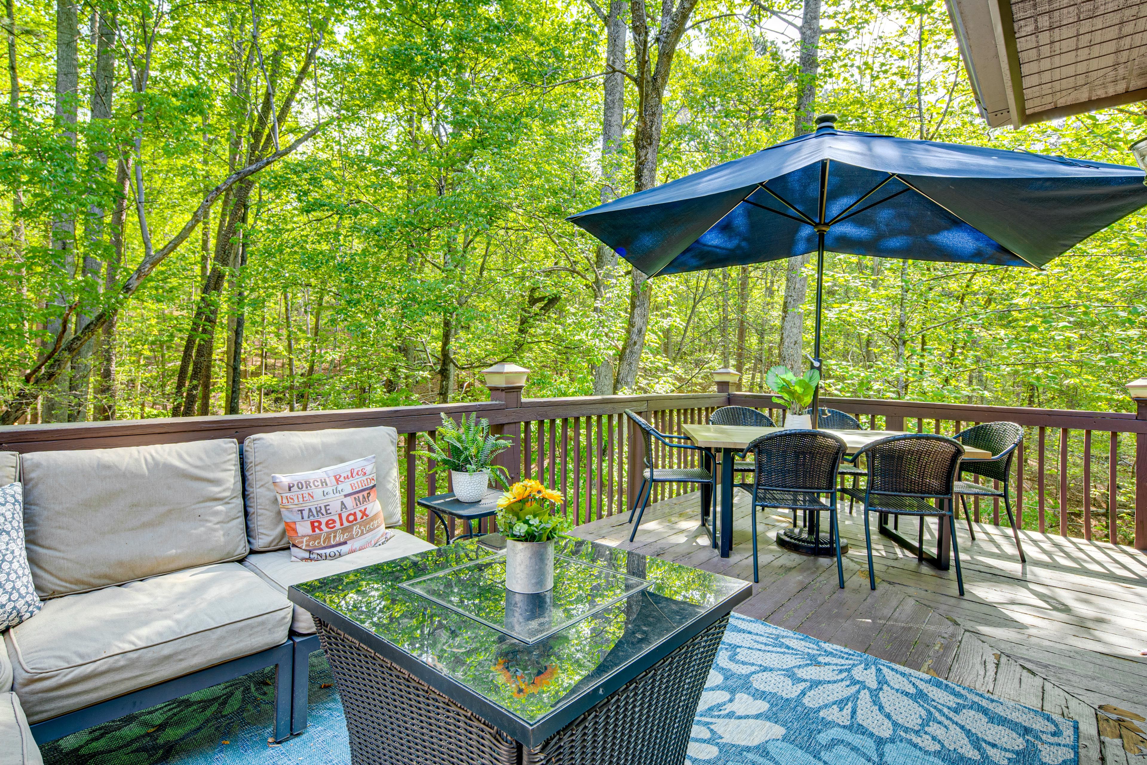 Lake Lure Vacation Rental | 3BR | 2BA | Stairs Required to Enter