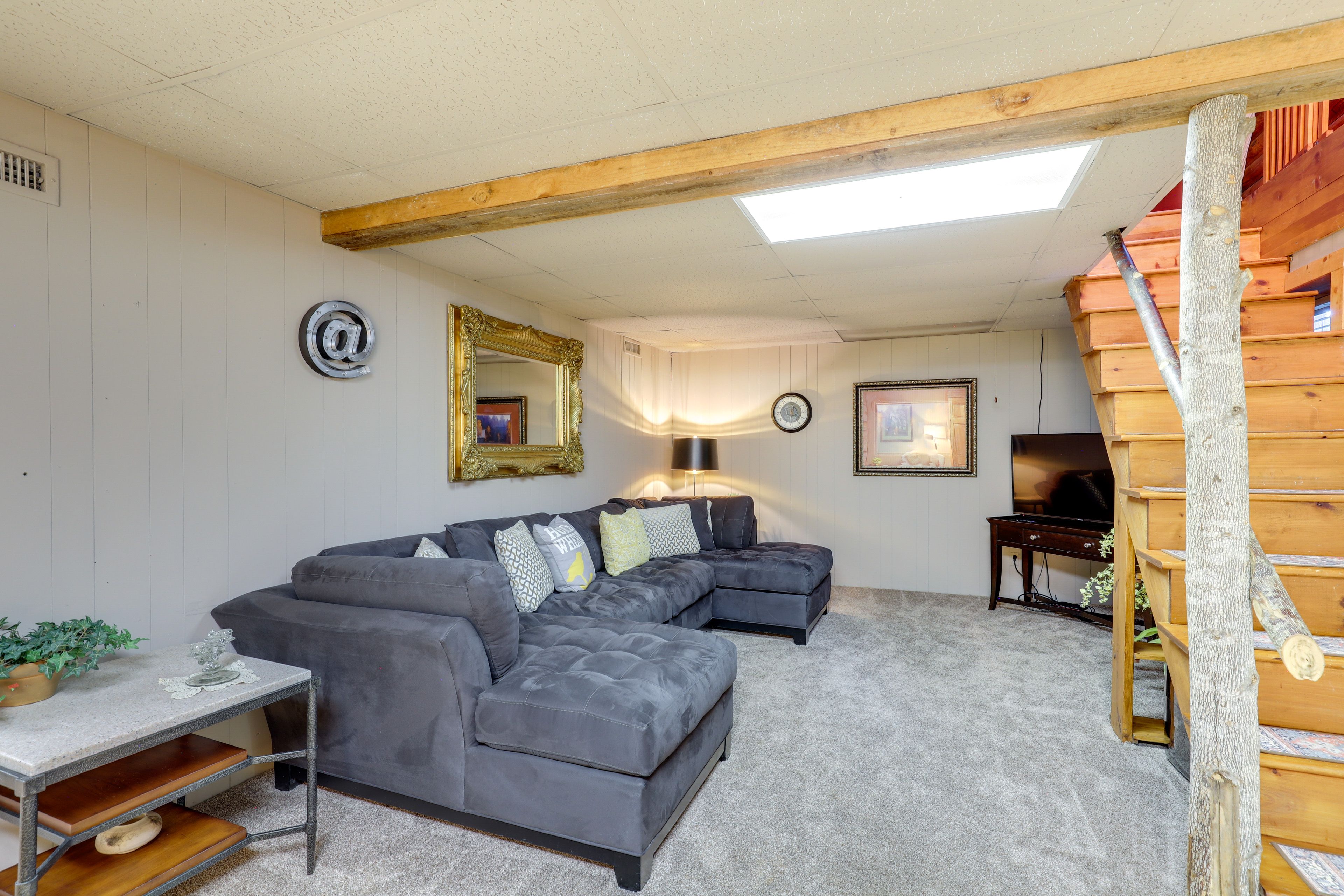 Second Living Area | Wood-Burning Stove | Lower Floor