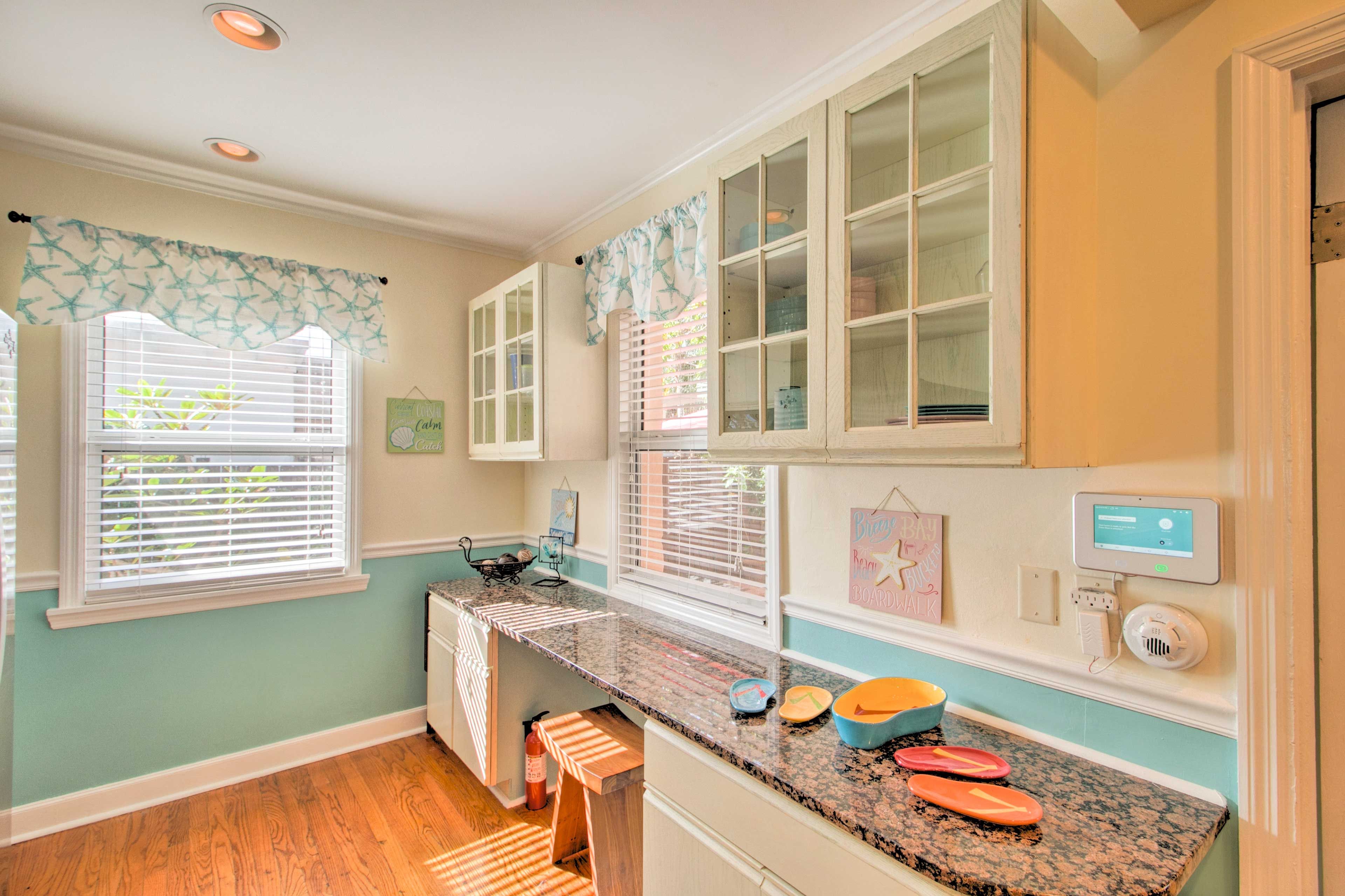 Enjoy the granite countertops and stainless steel appliances.