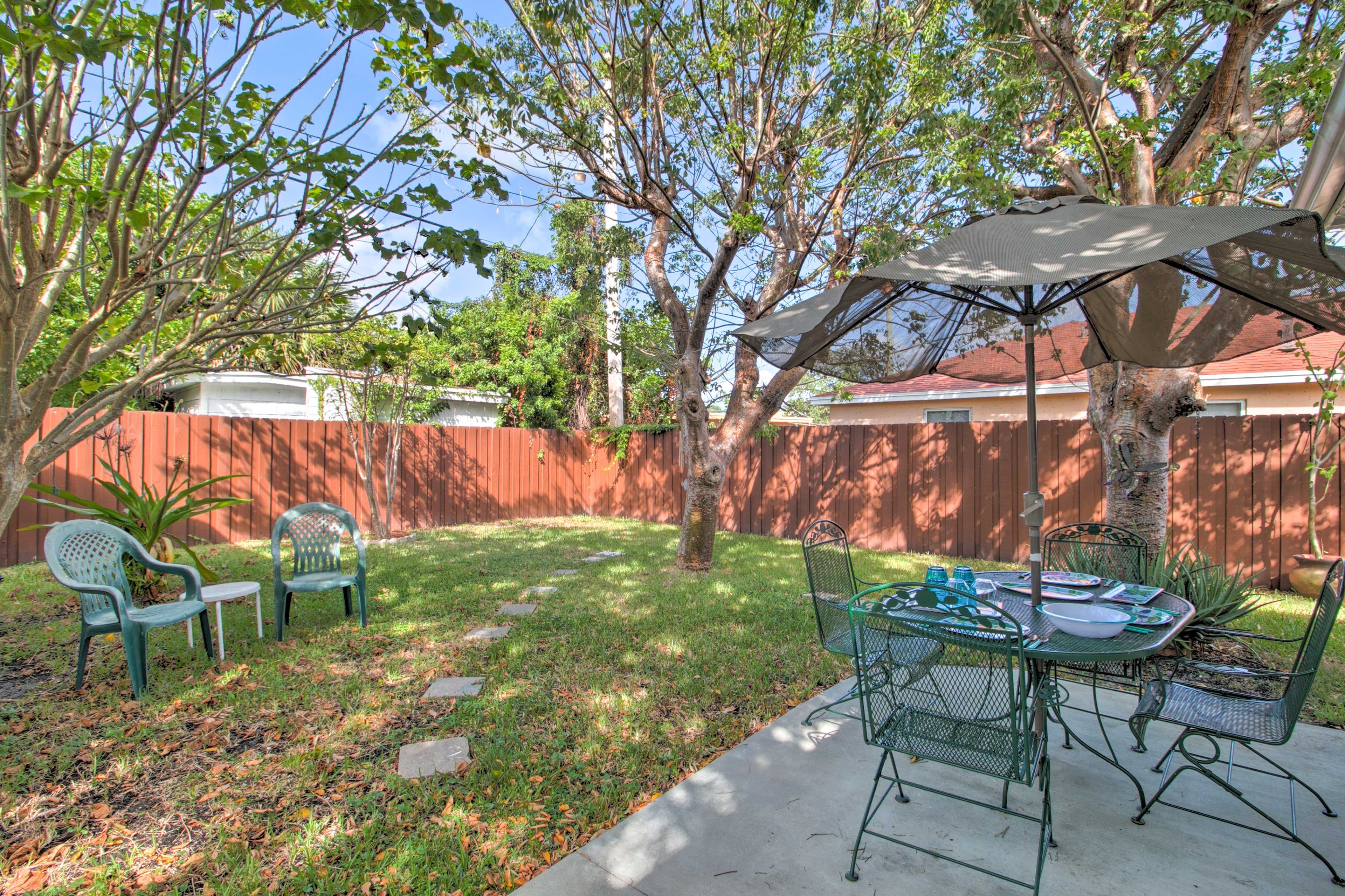 Spend some time enjoying the spacious backyard.
