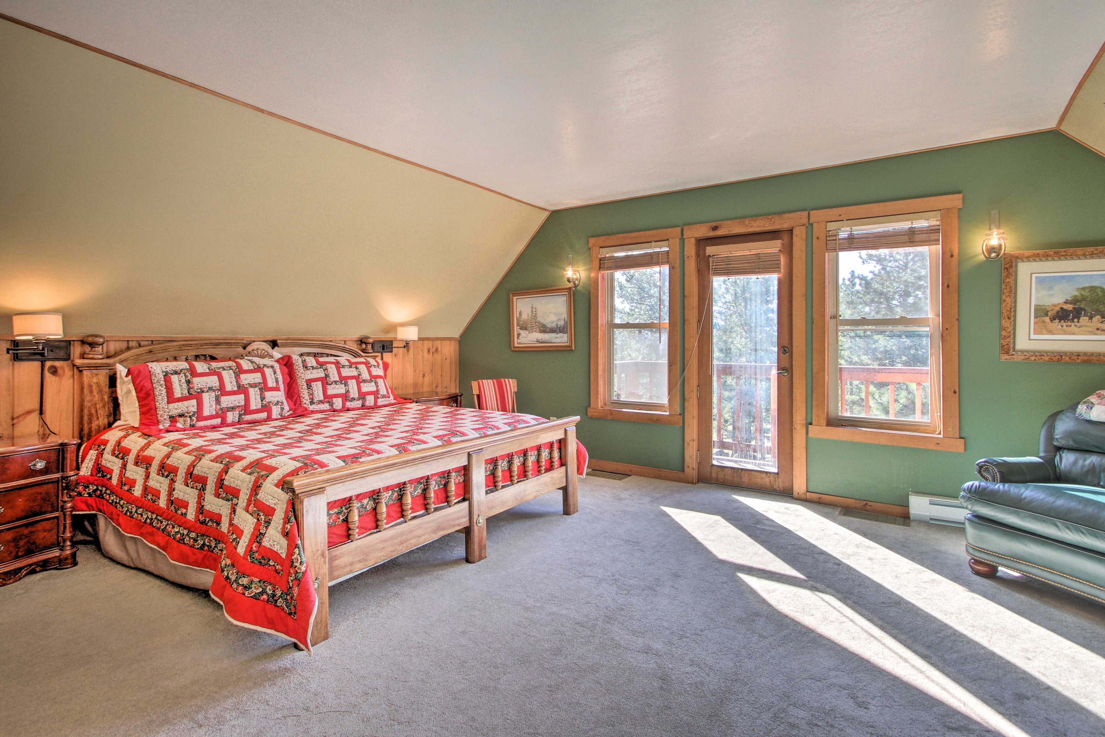 The heads of the household will love this bedroom, complete with a king bed.