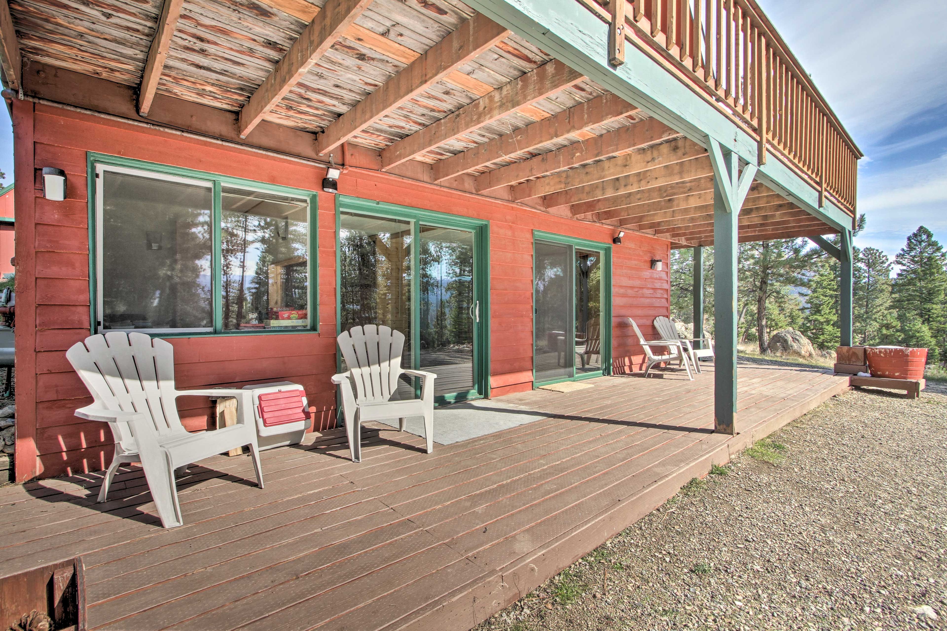 Watch wildlife stroll by your mountaintop retreat.