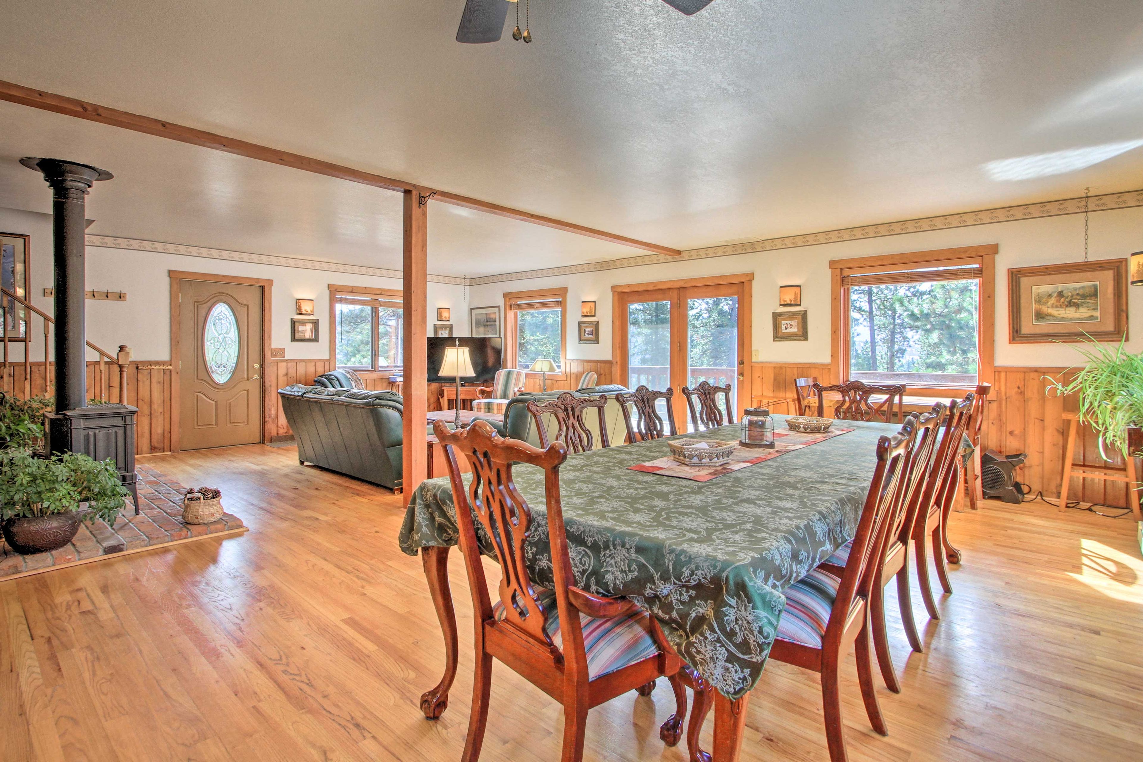 Enjoy family-style meals at the extended 8-person table.