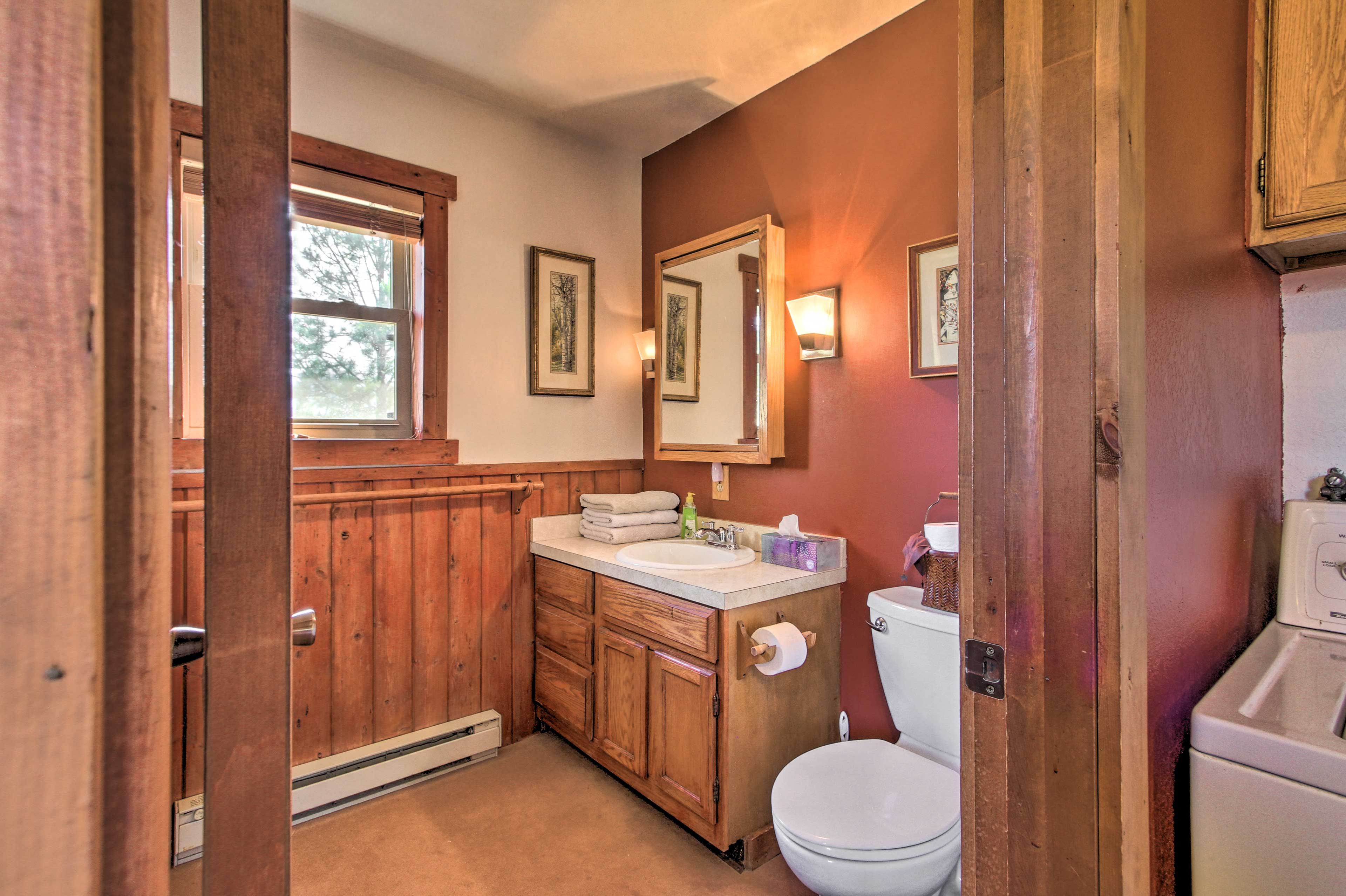 There are several full bathrooms available.
