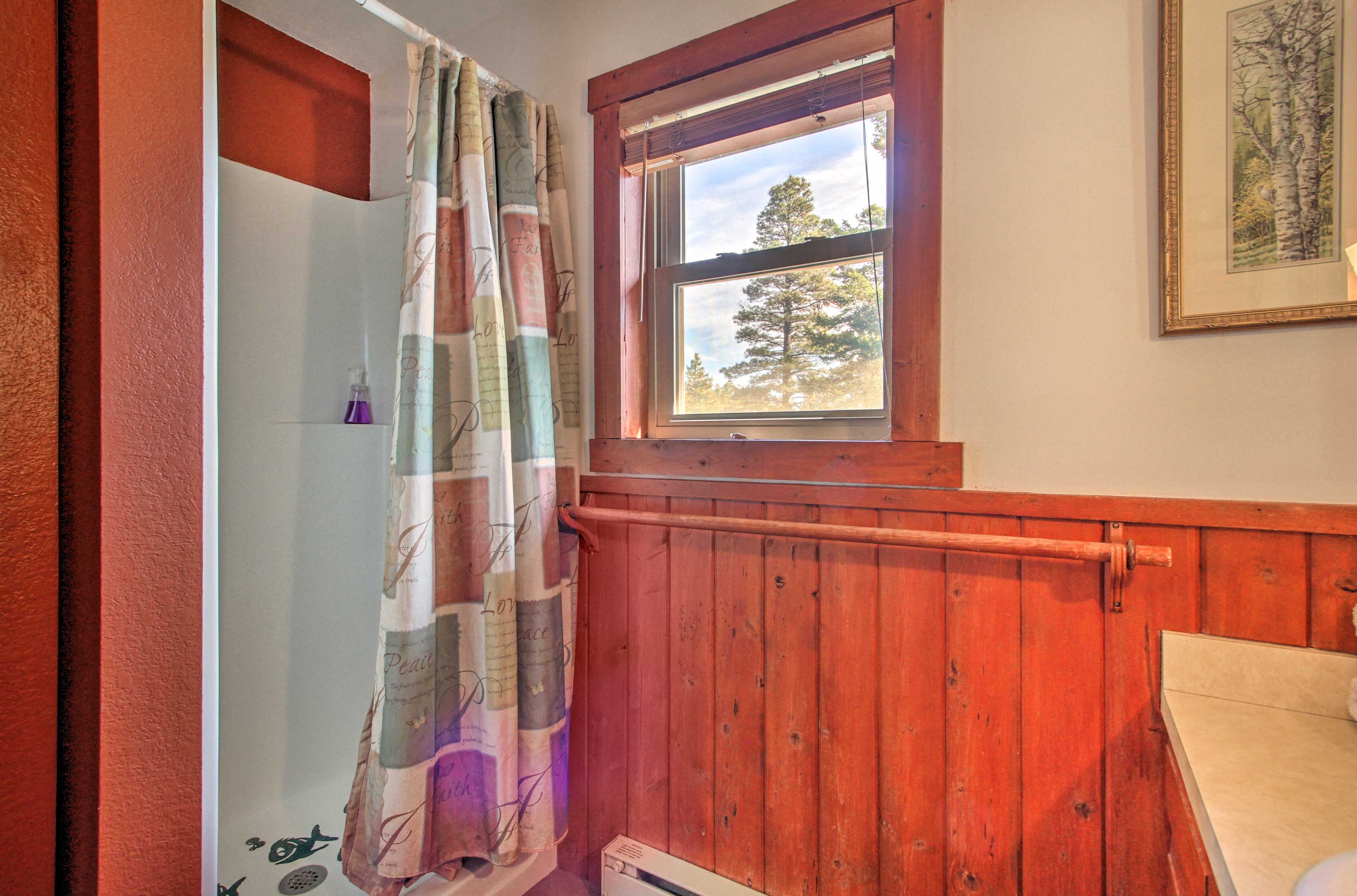 After a day hike, rinse off in the shower!