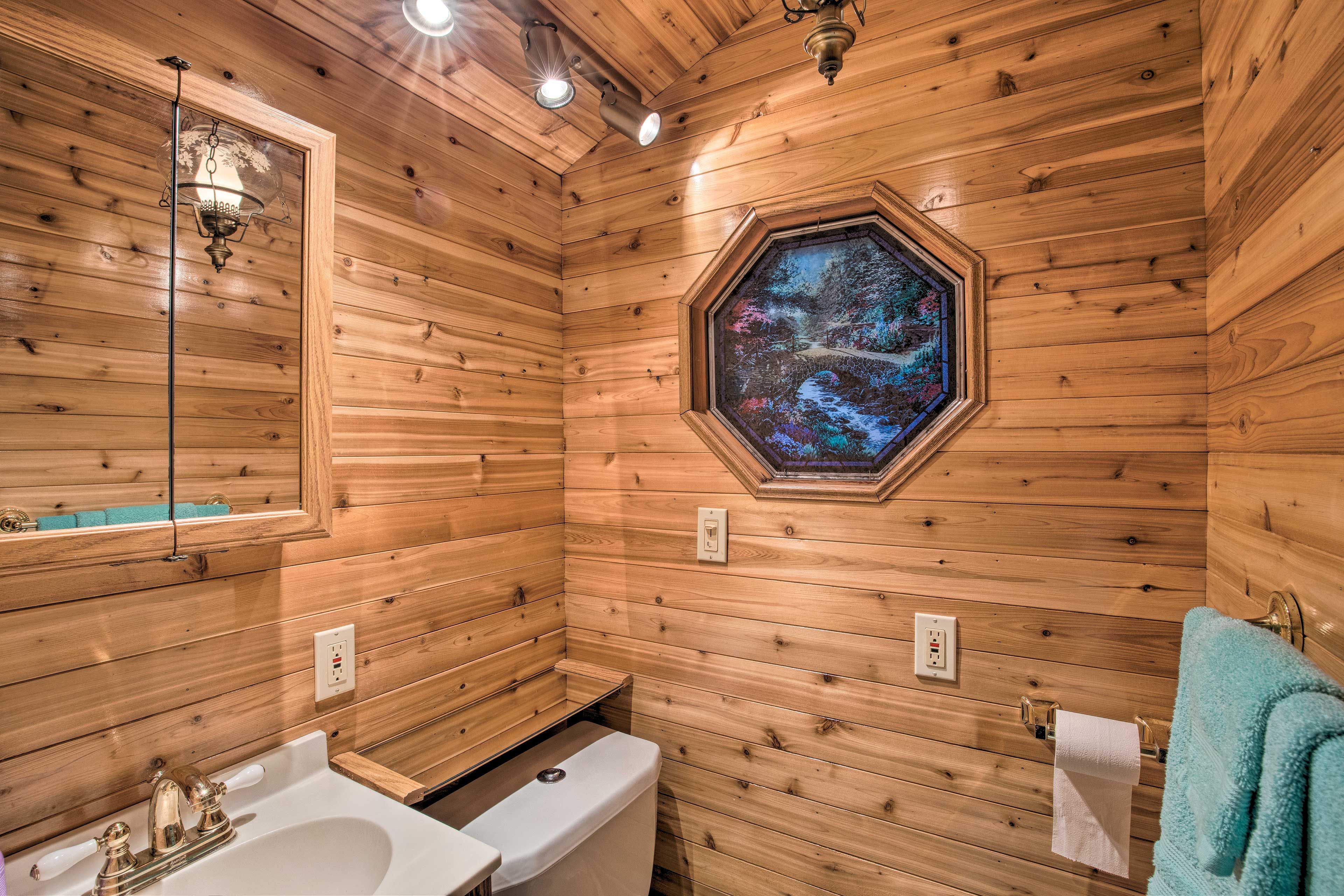Midnight bathroom runs are no problem with the en-suite half bath.