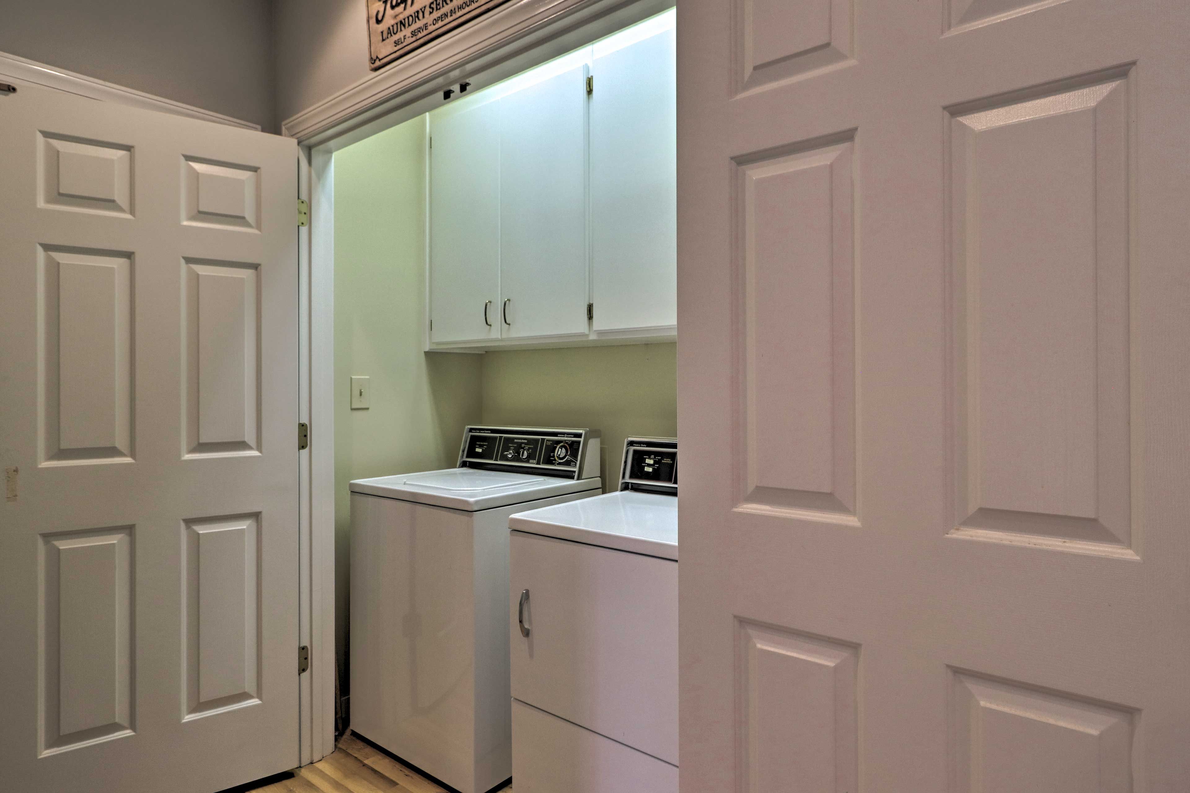 Utilize the laundry machines to keep your clothes fresh and clean.