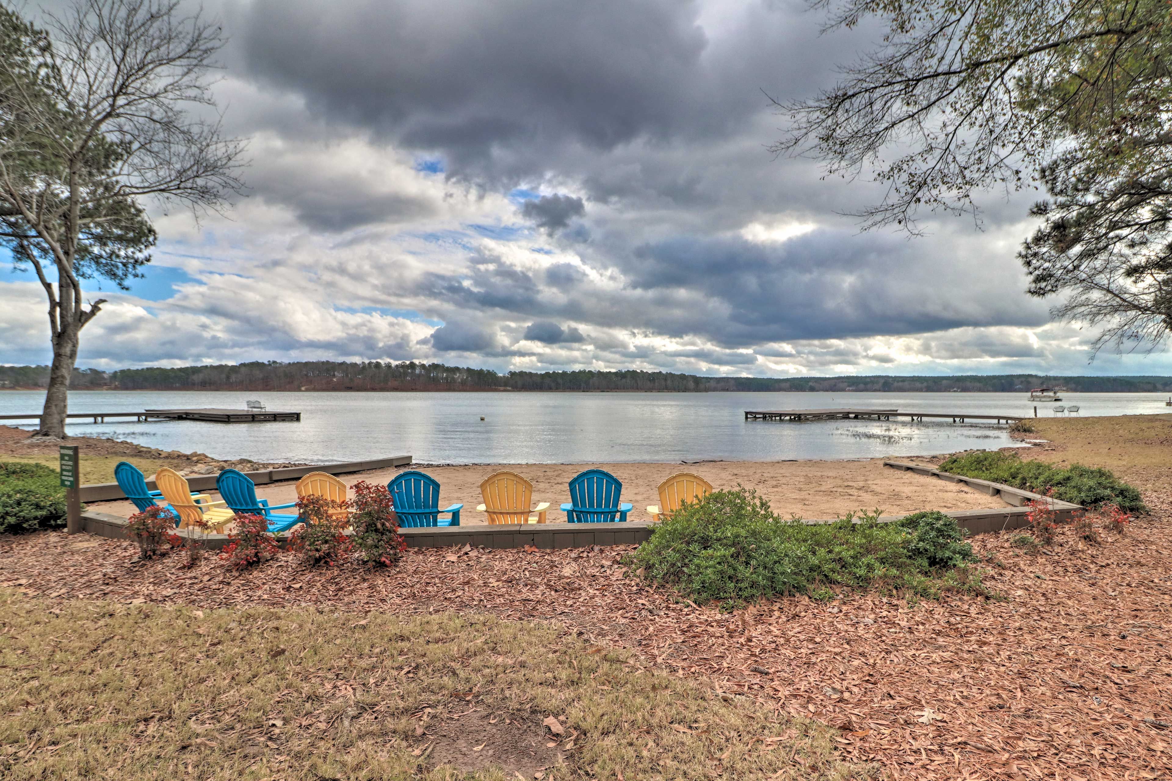Lounge around on the lake beach.