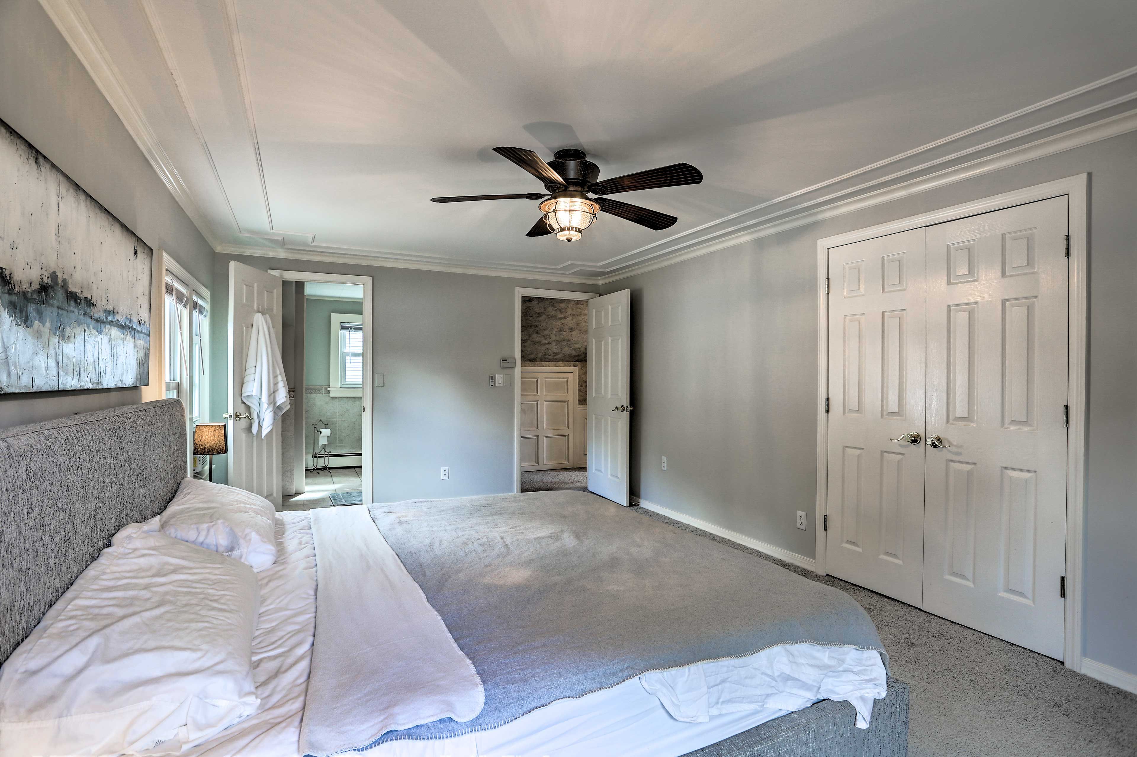 Make yourself at home! Pack away your clothes in the closet.
