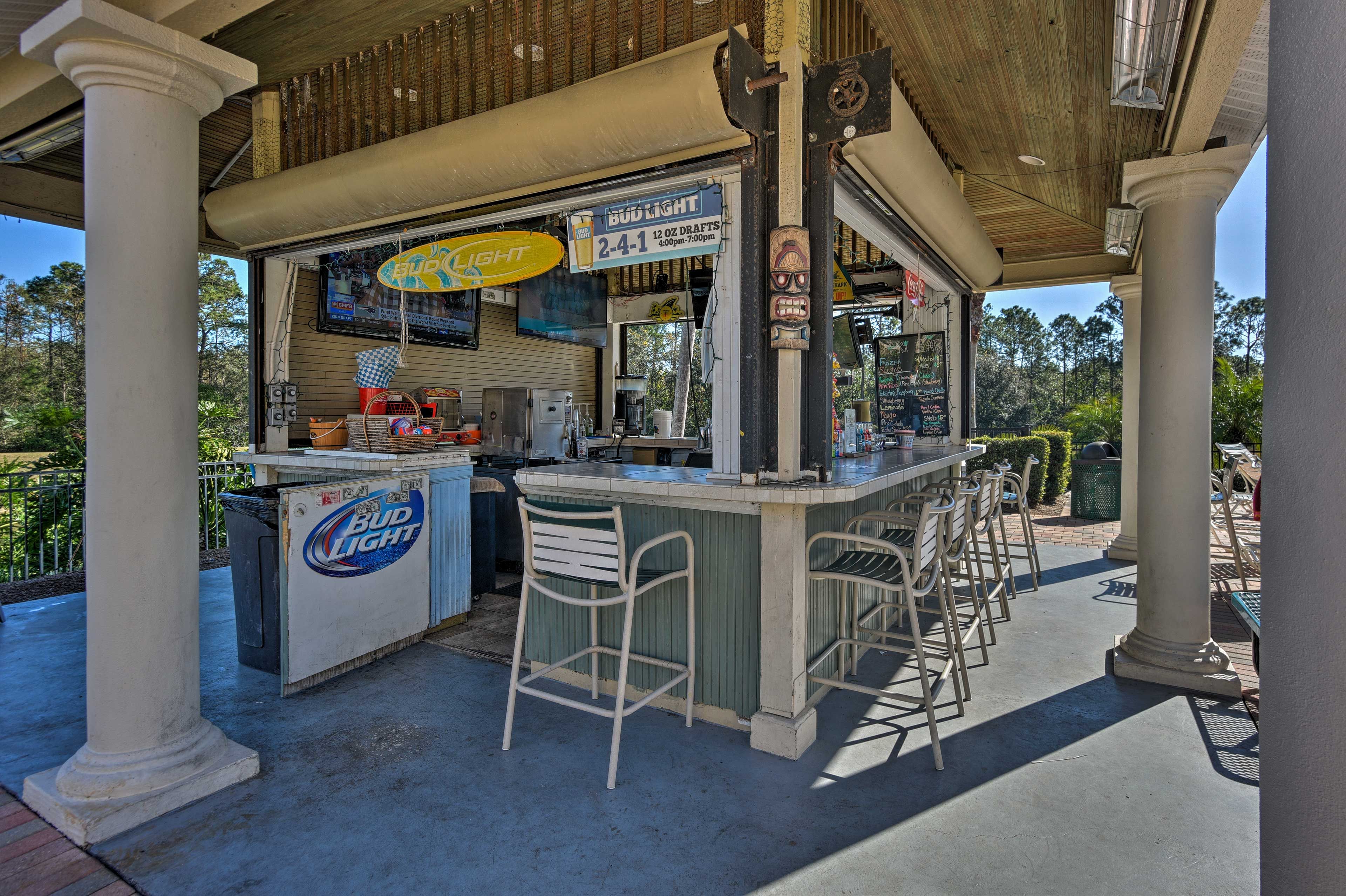 Enjoy a cold drink by the pool!