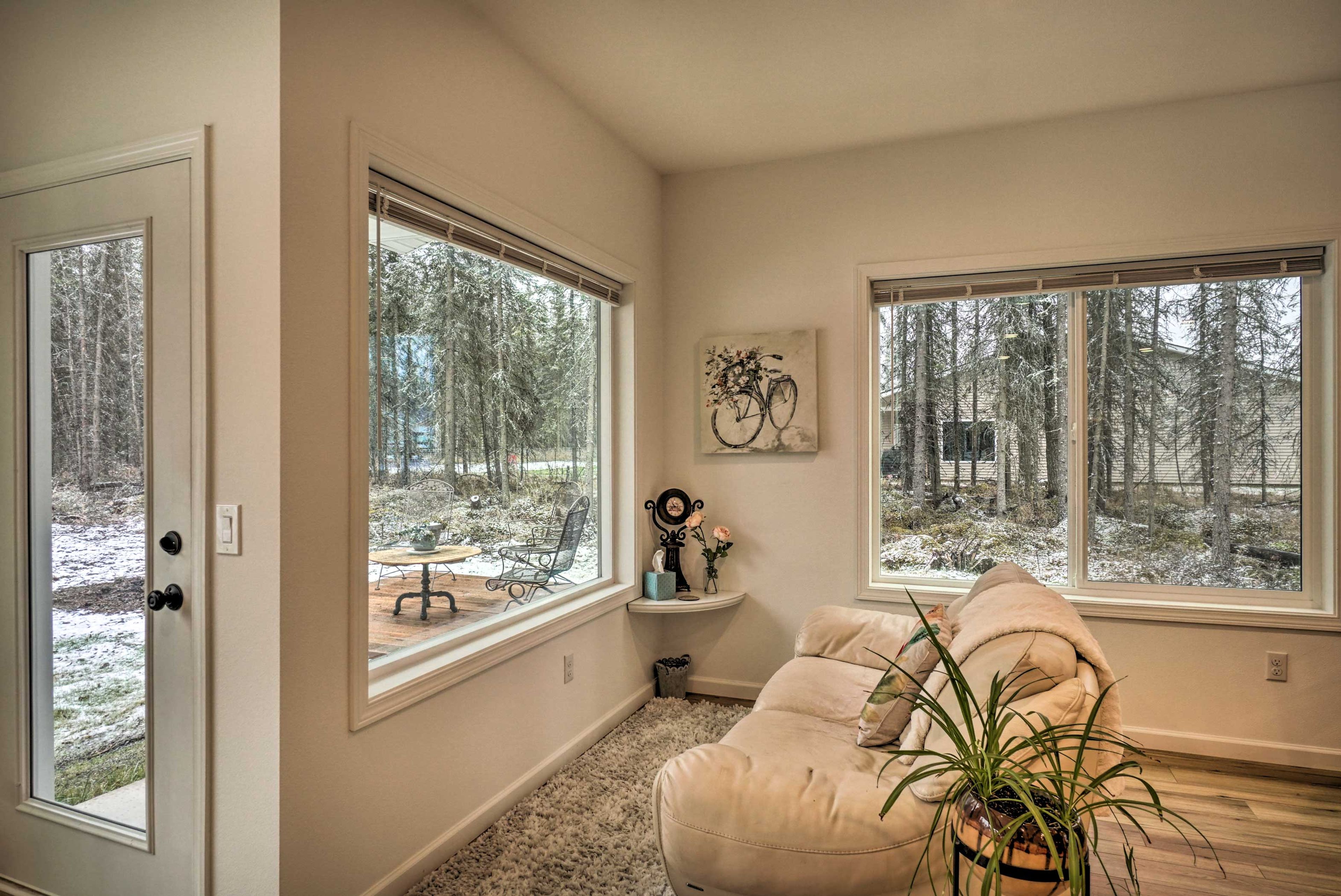 Admire the views from the loveseat.