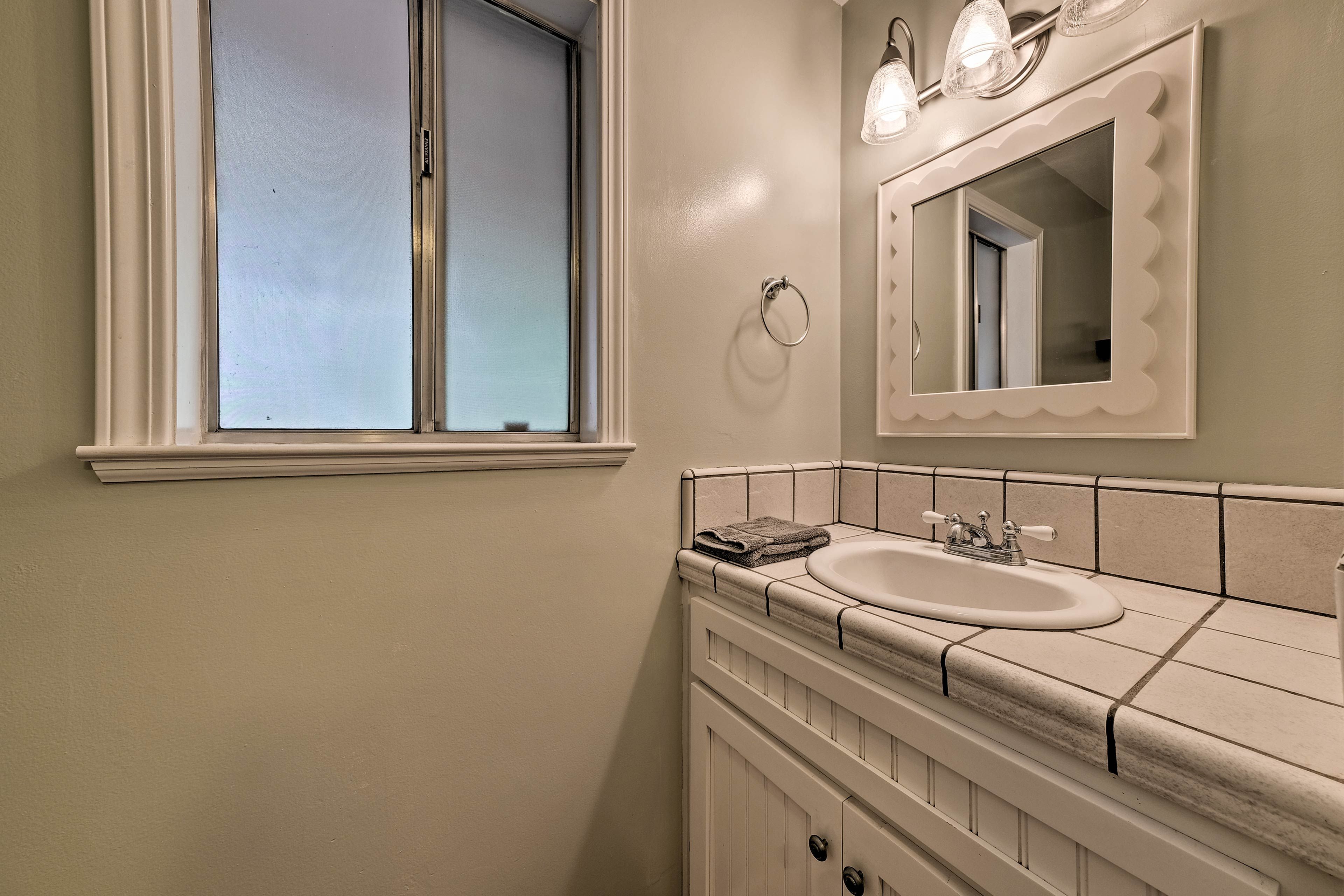 There's a half bath right off the main living area.