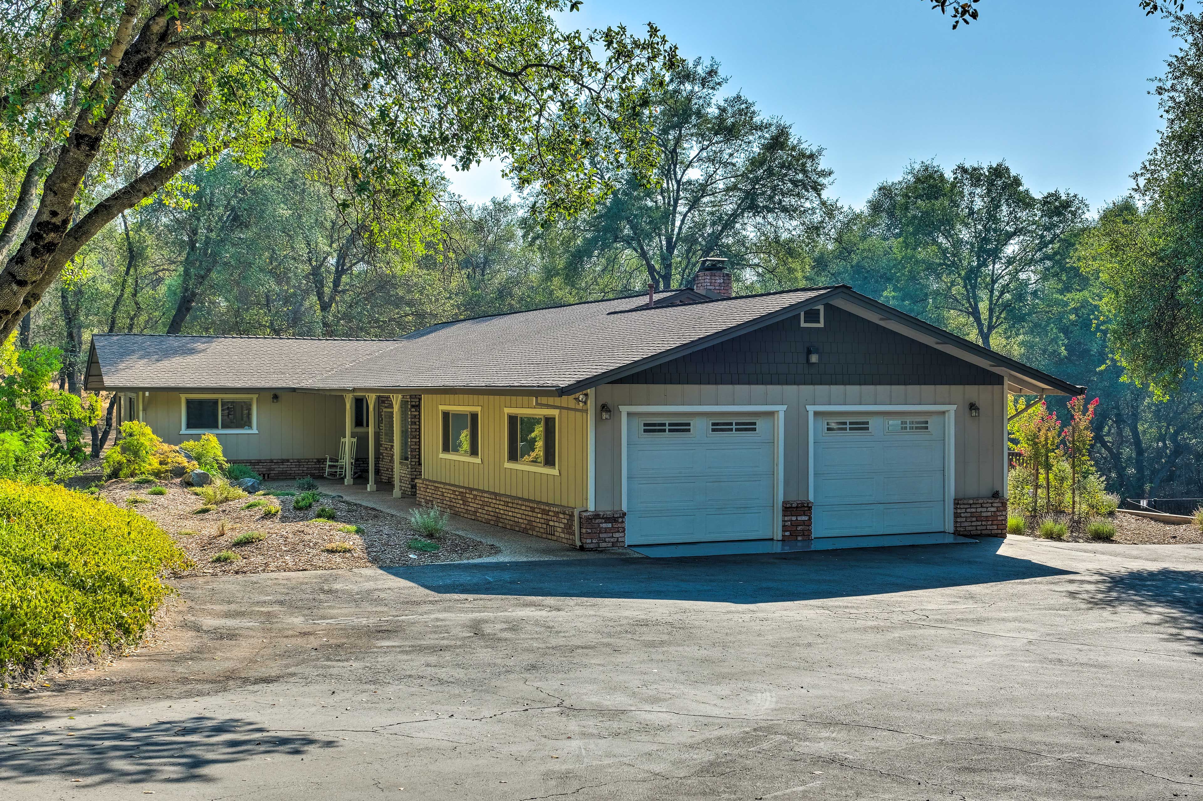 Parking is available in the garage and driveway.