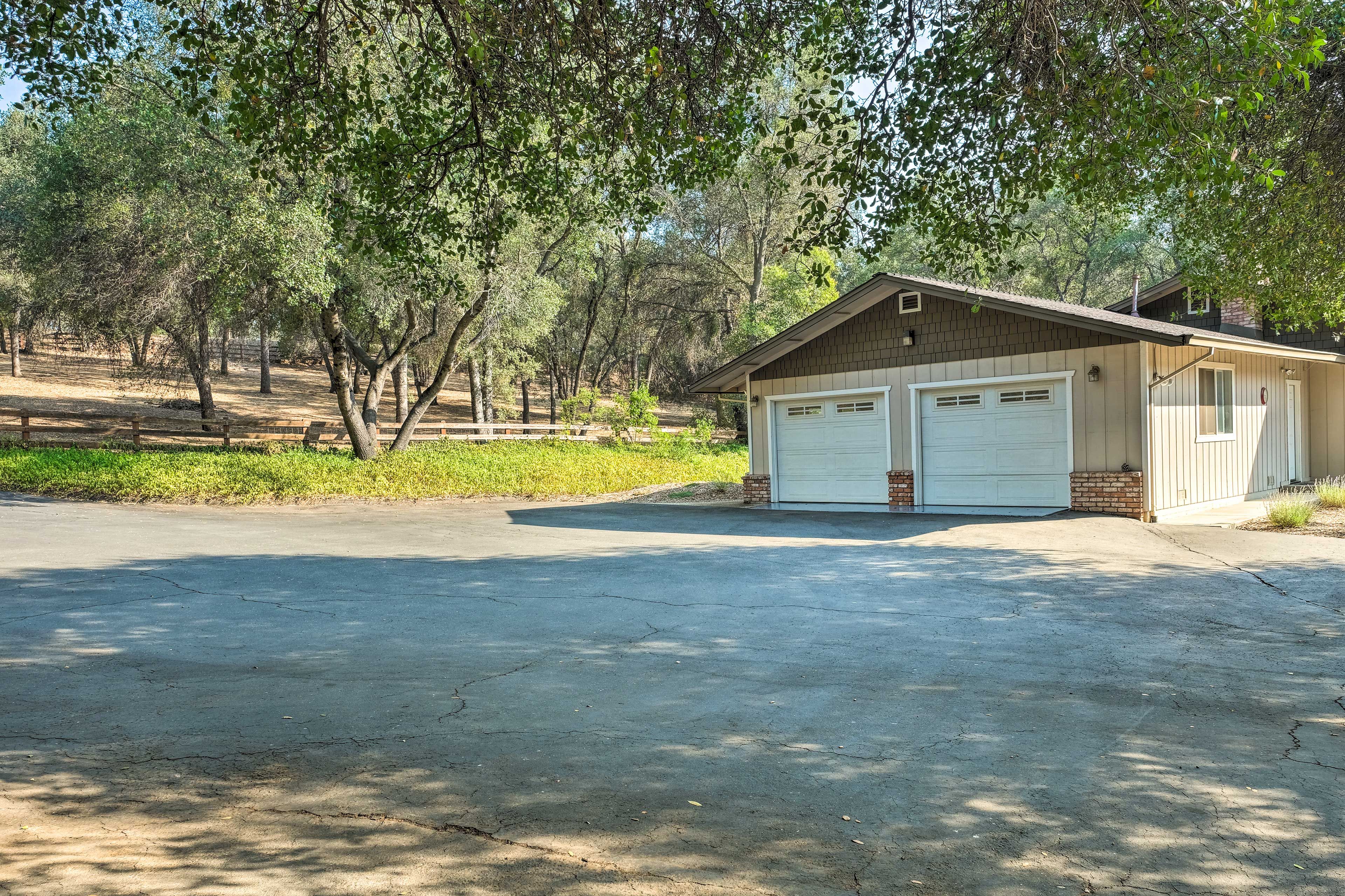 Play some hopscotch with the kids in this driveway area.