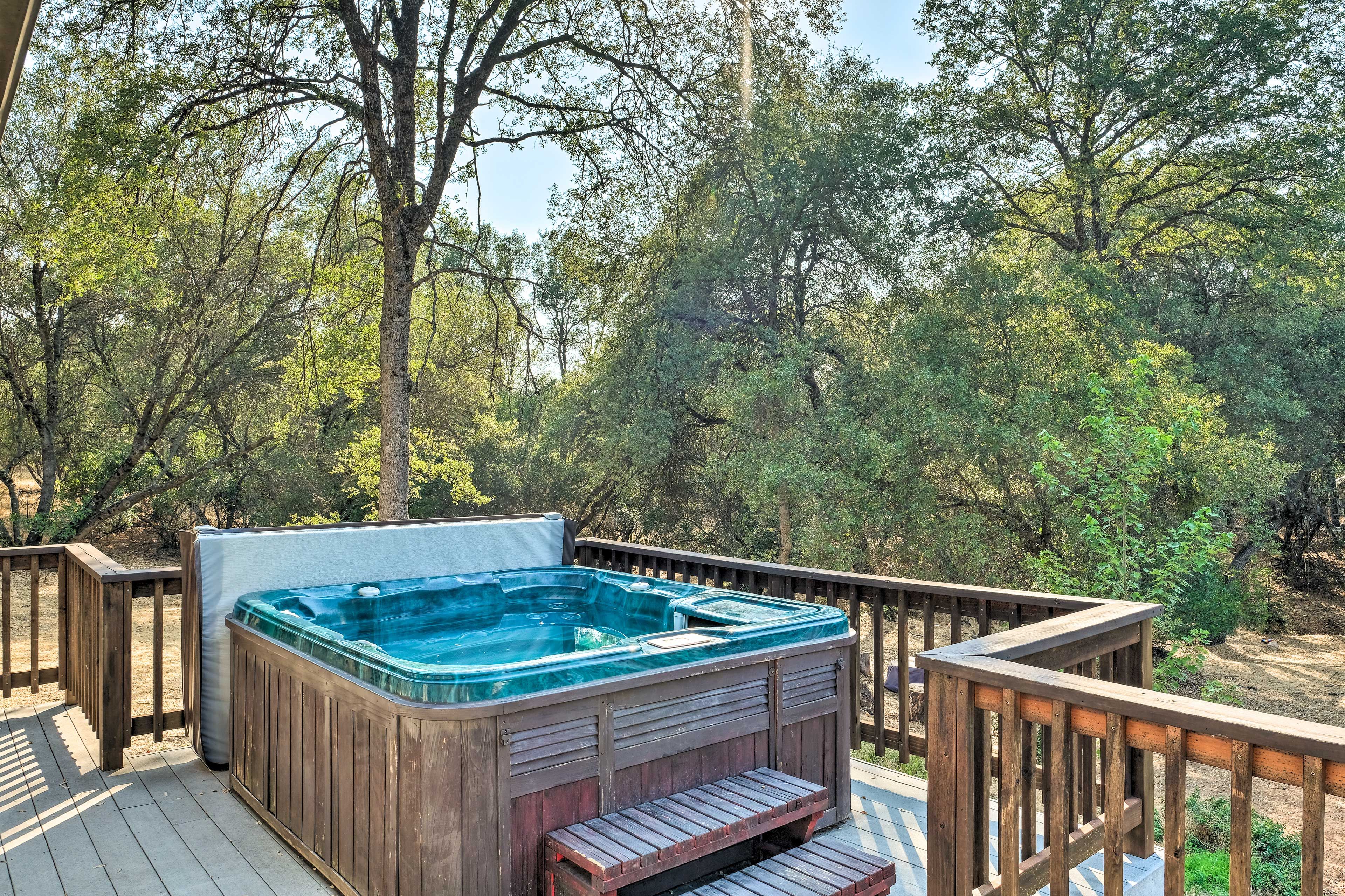 Unwind in your very own hot tub nightly!