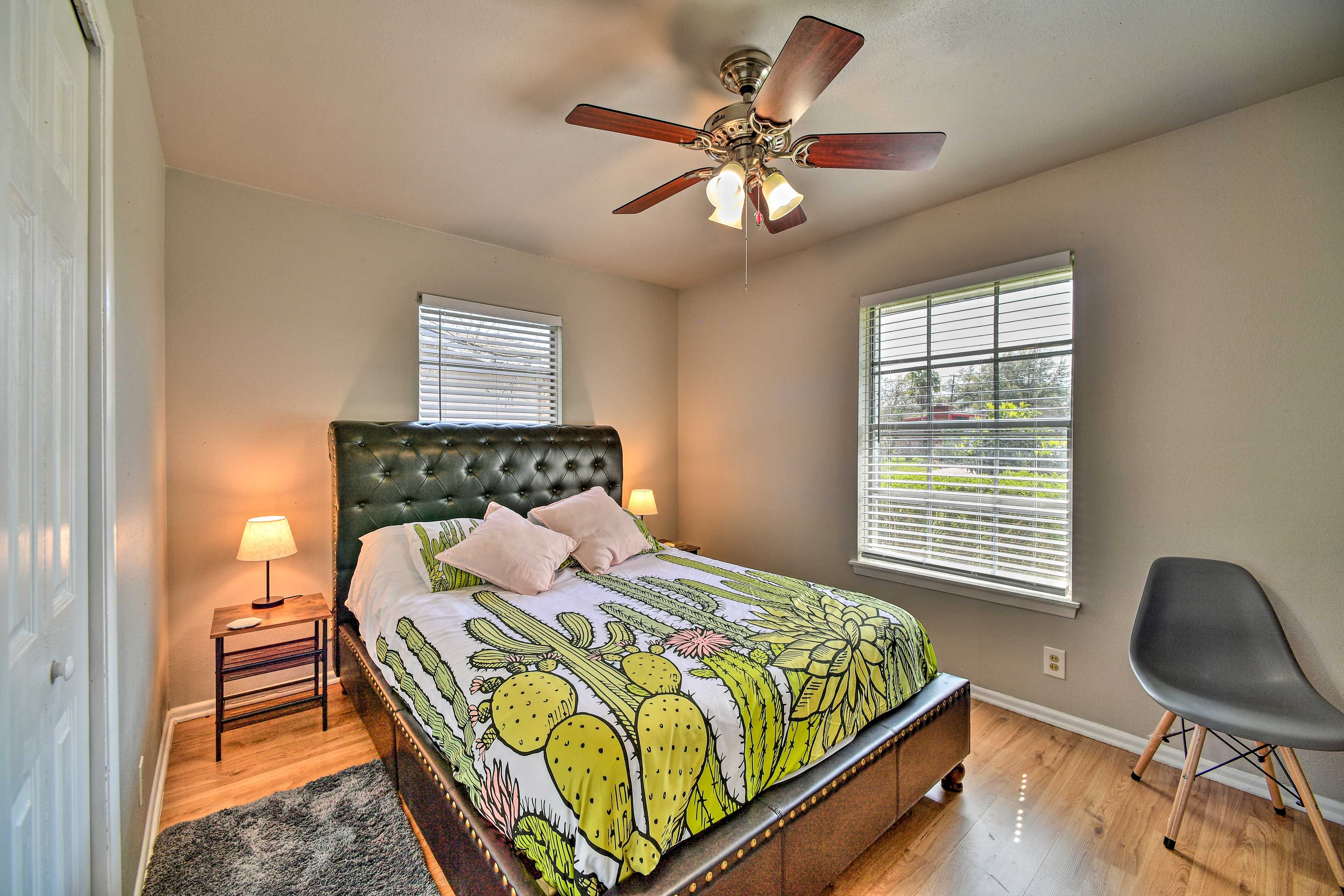 The second bedroom also hosts a queen bed.