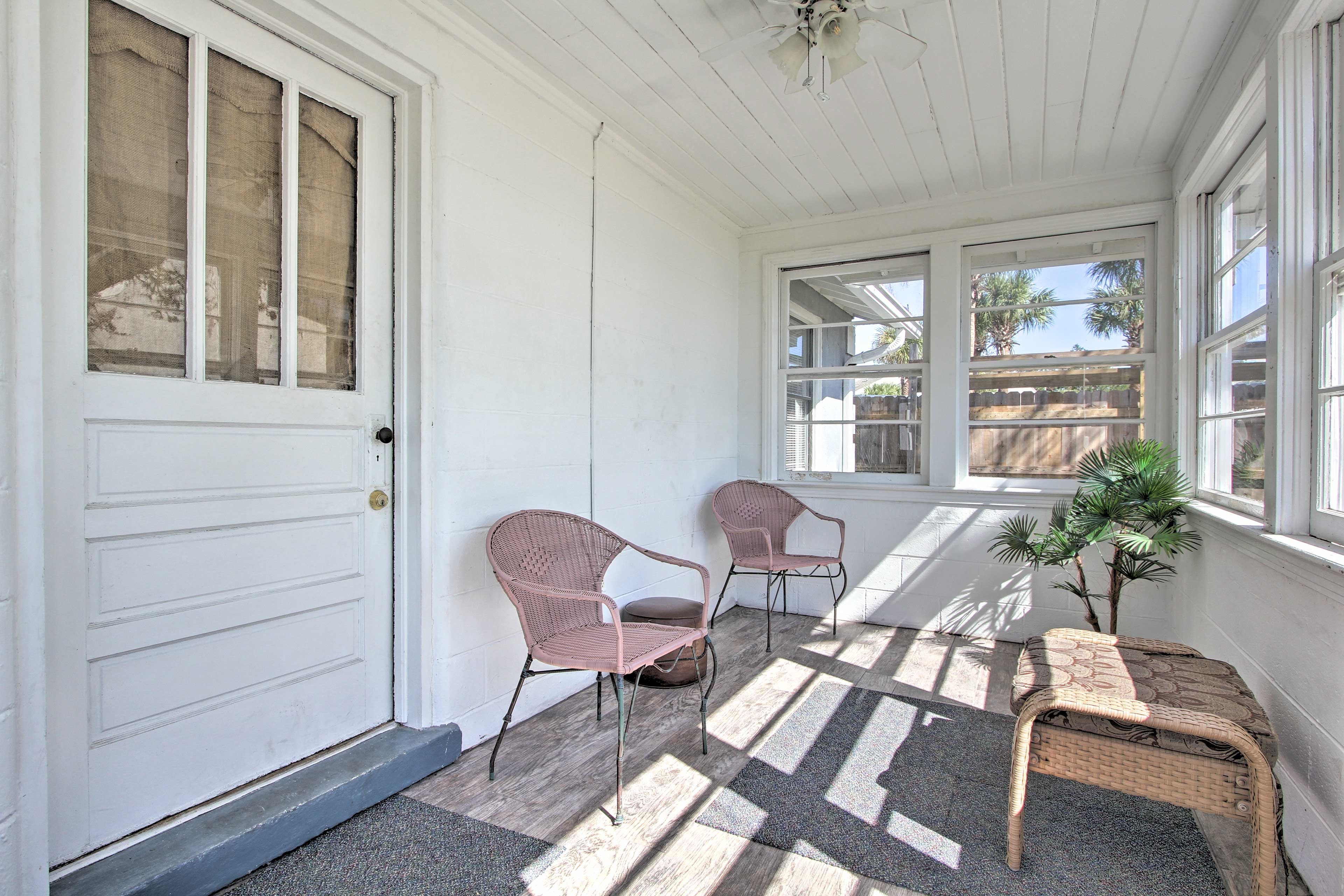 Take a load off in the sunroom.
