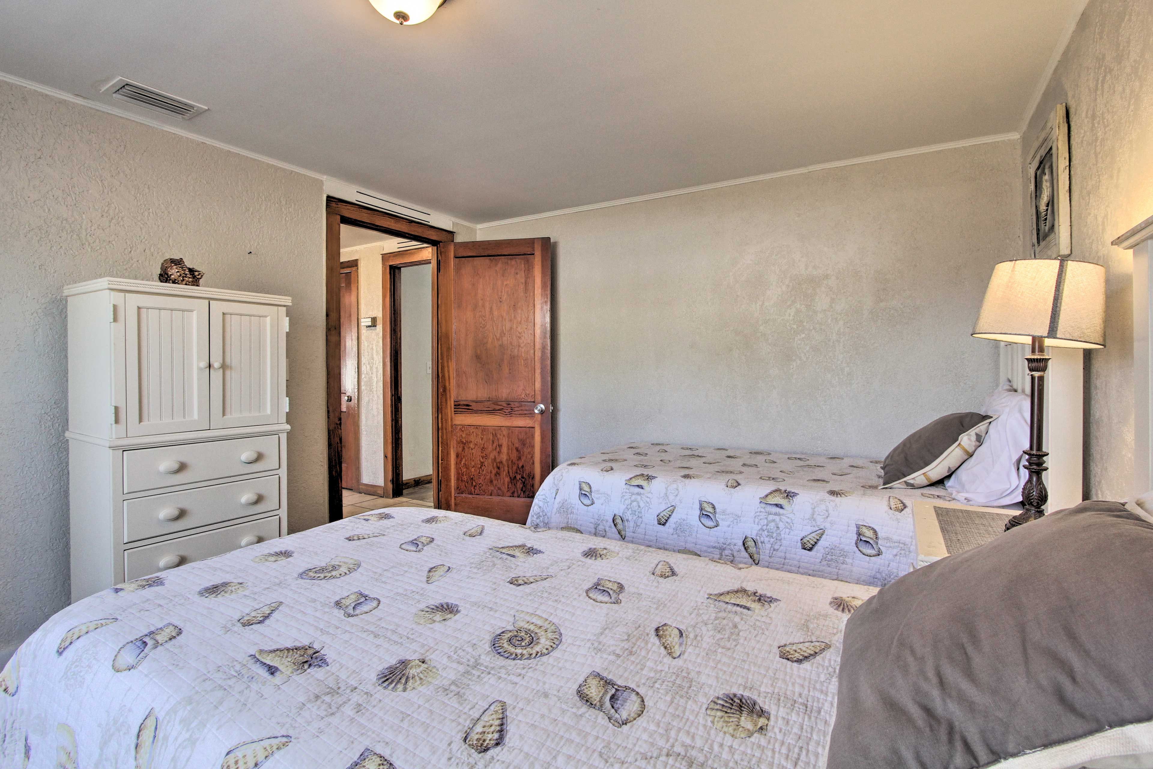 Unpack and fill the dresser with your clothes to feel more at home.