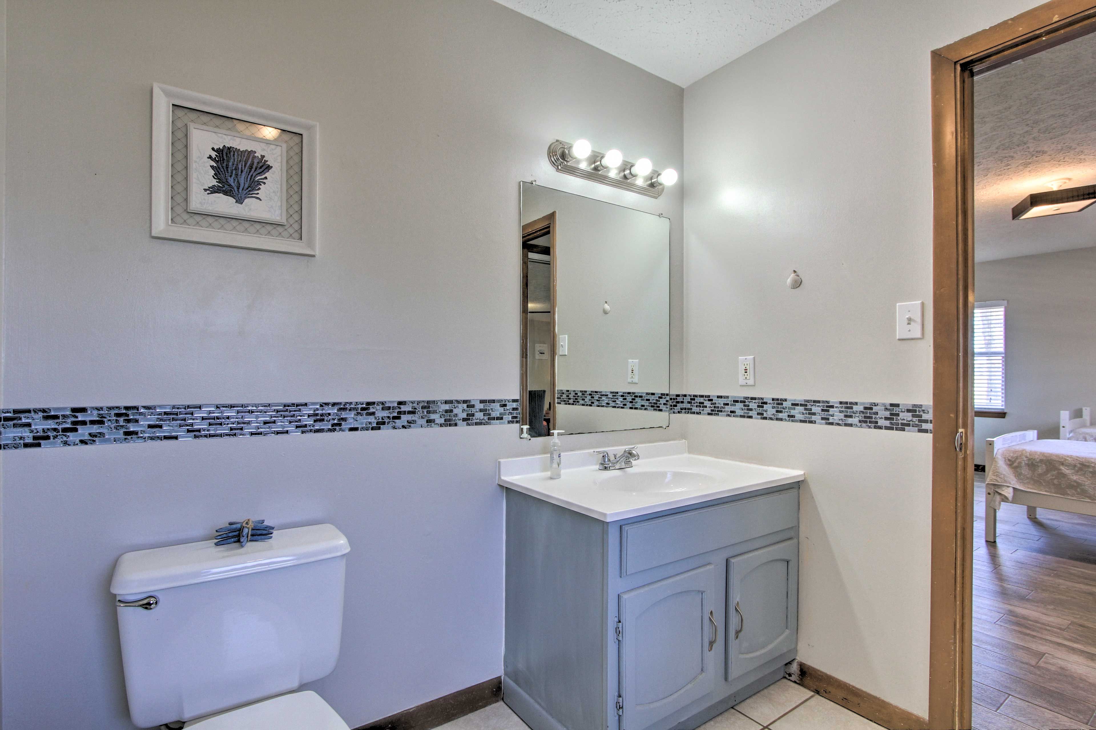 Freshen up in the bathroom and wash all the saltwater off.