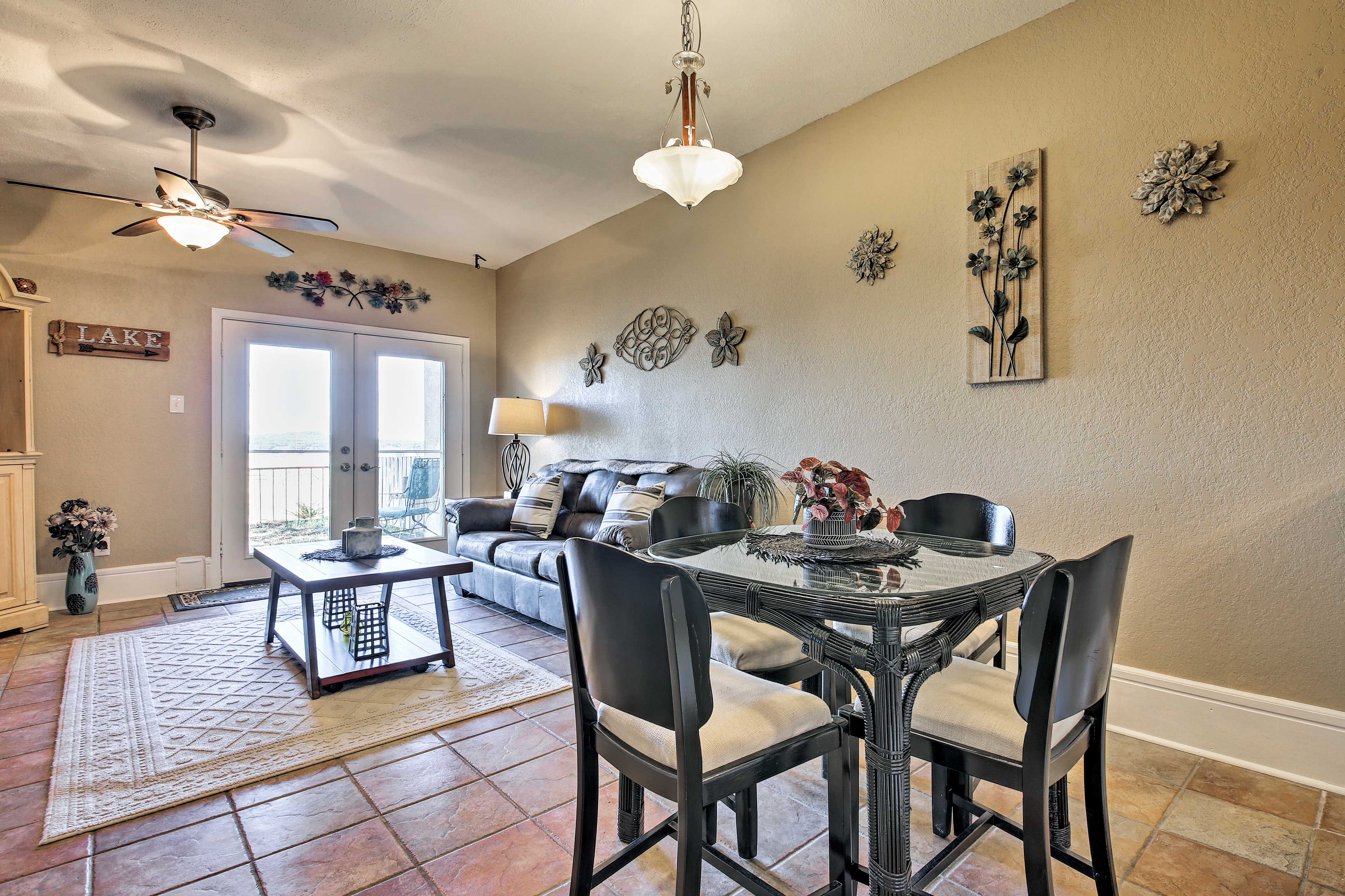 Cook up your catch of the day to enjoy at the 4-person dining table.