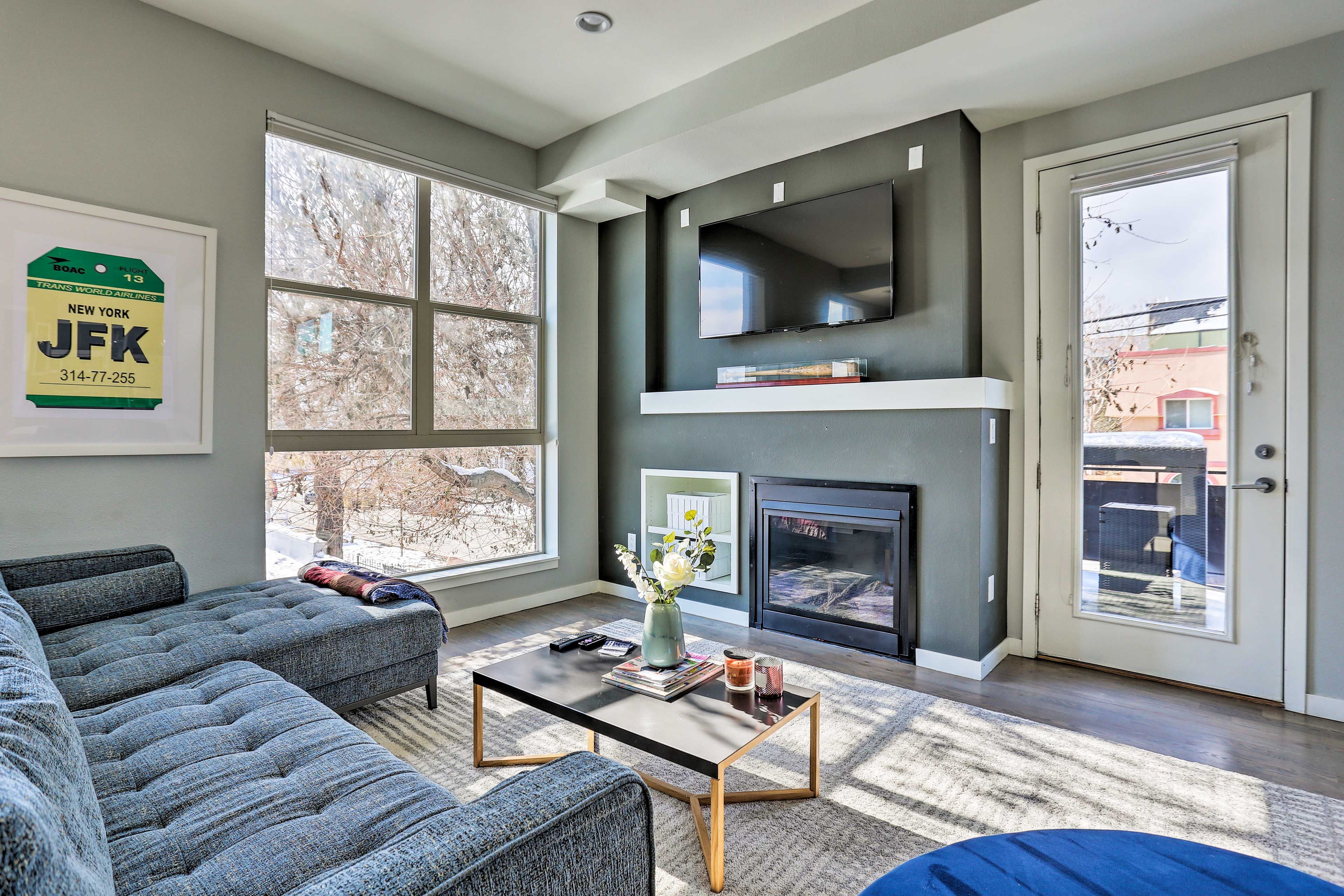 Make yourself at home in front of the cable TV and gas fireplace.