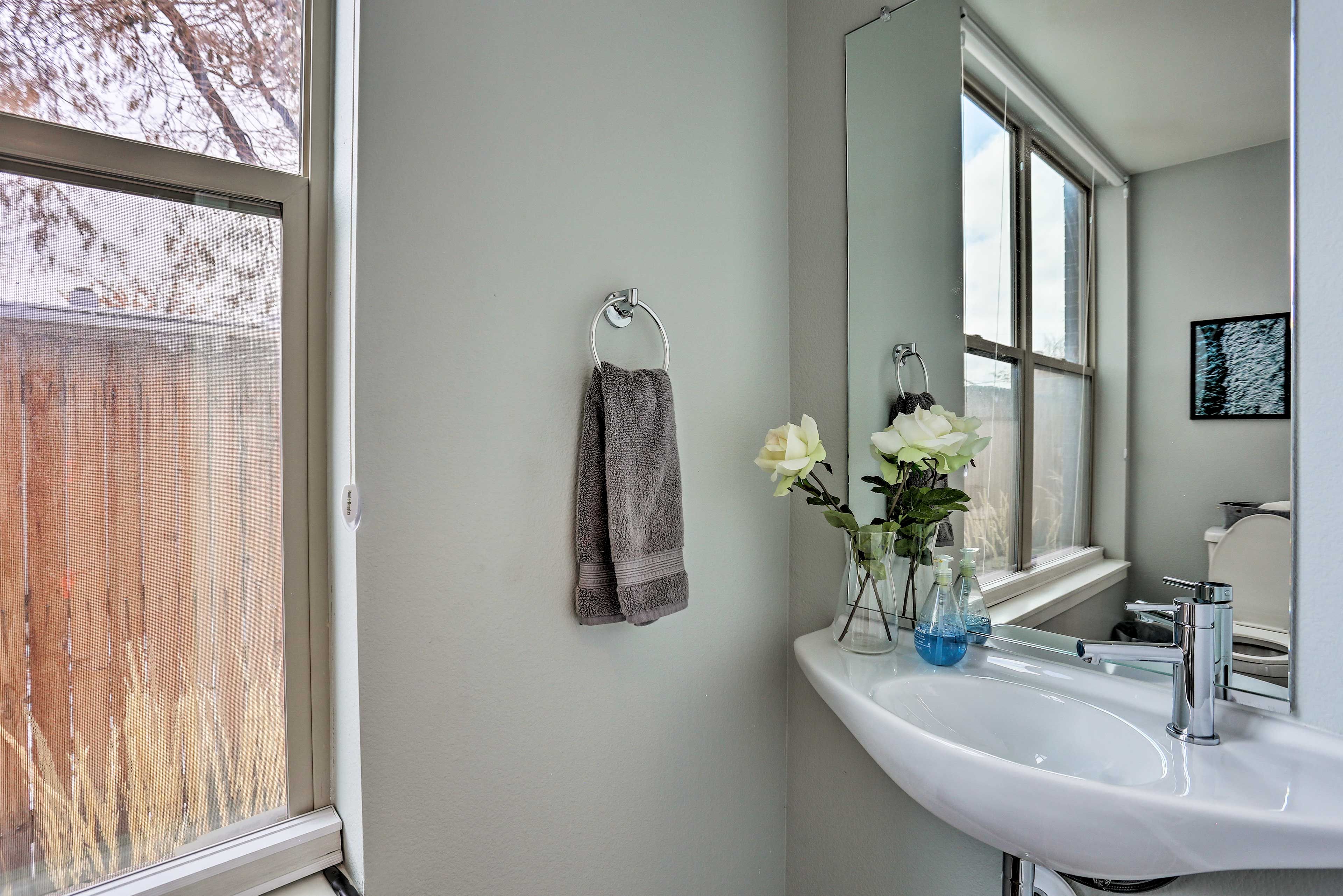 This half bath is located on the main level.