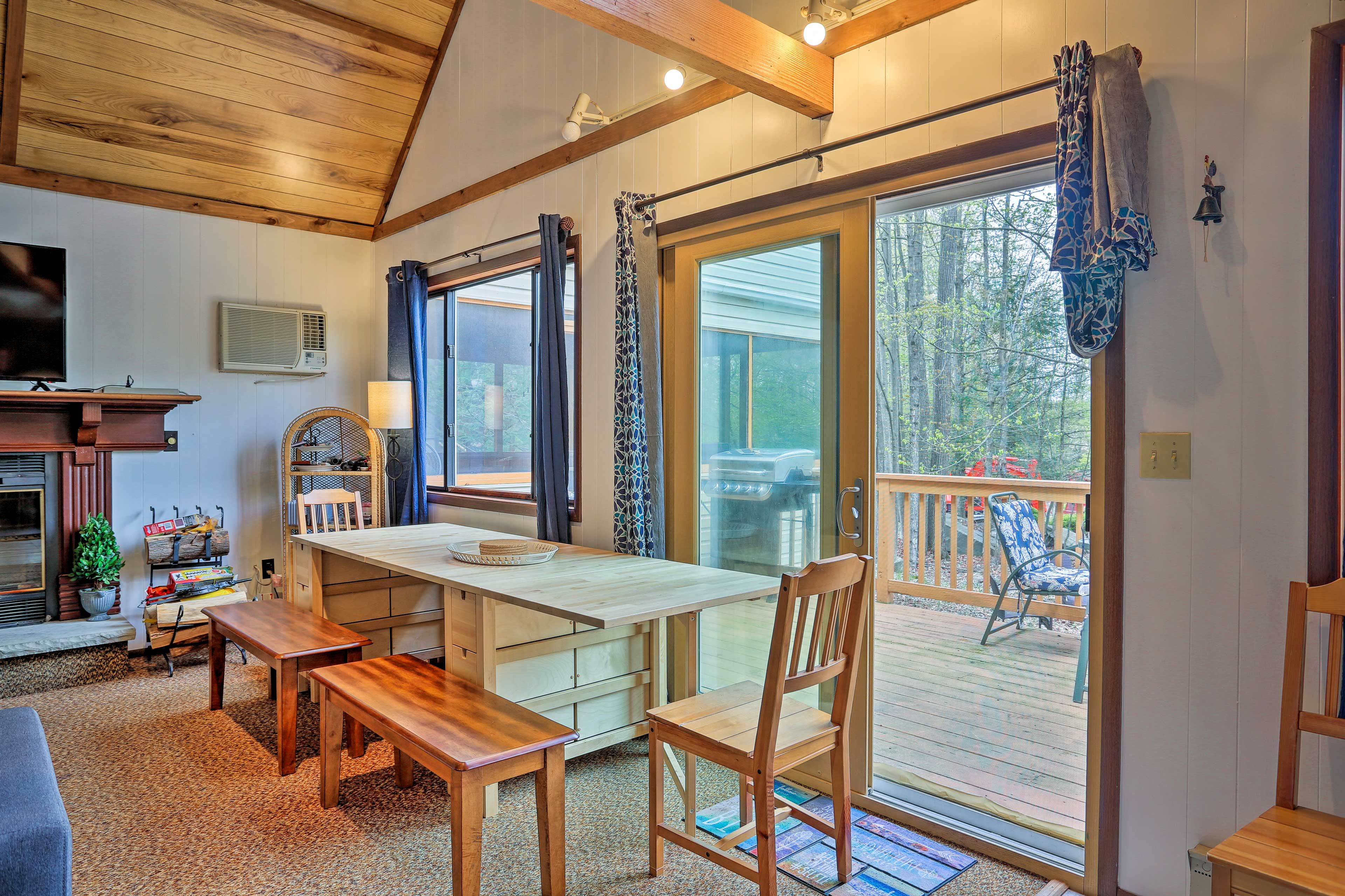 Enjoy all of your meals at this quaint dining table.